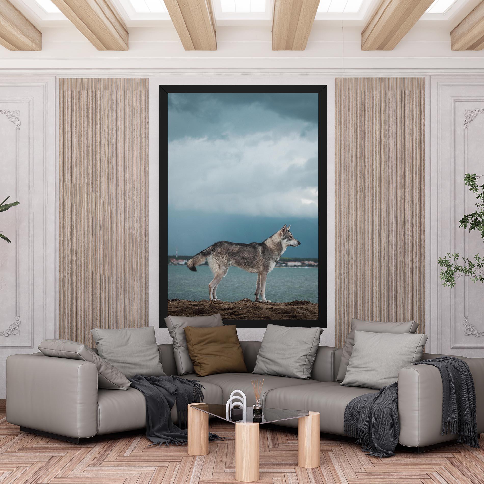 Tablou Canvas Grey Wolf Looking mockup 6