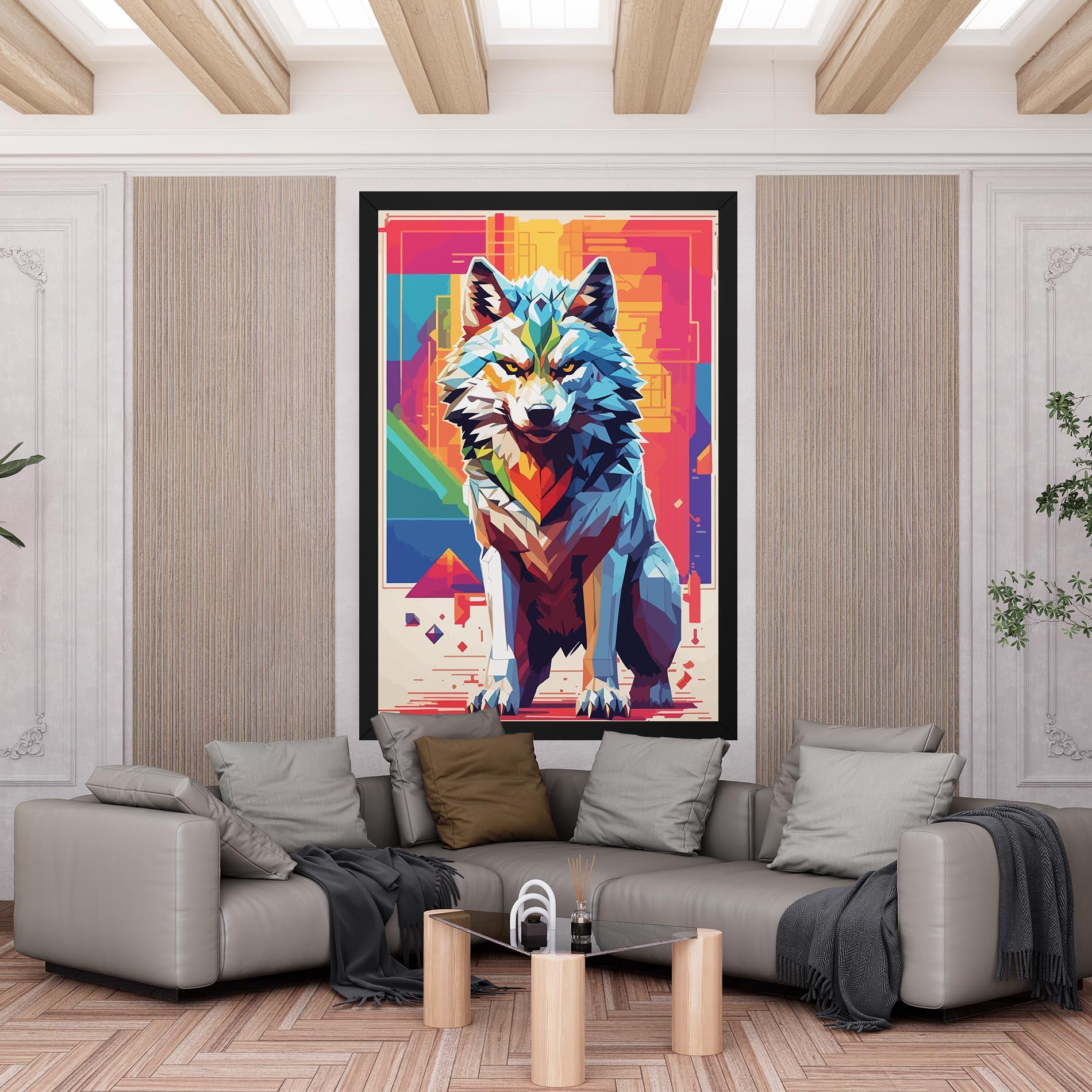 Tablou Canvas Wolf Character mockup 6