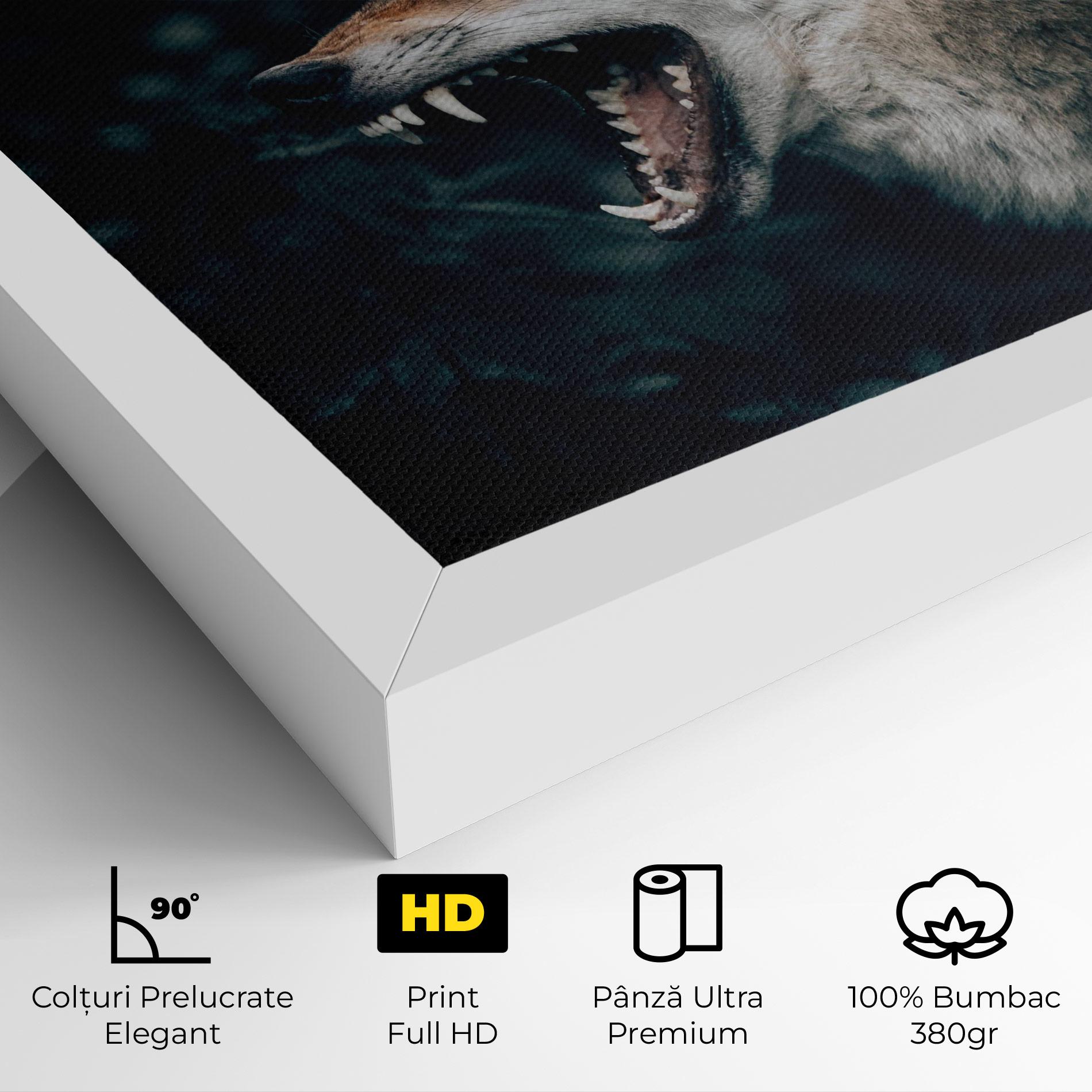 Tablou Canvas Angry Wolf In The Forest mockup 4