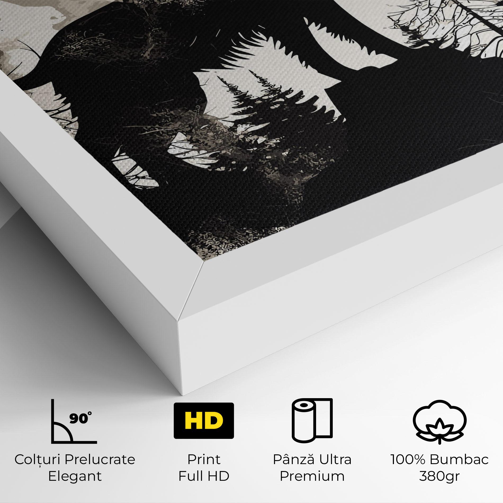 Tablou Canvas Black On Cream Wolf mockup 4