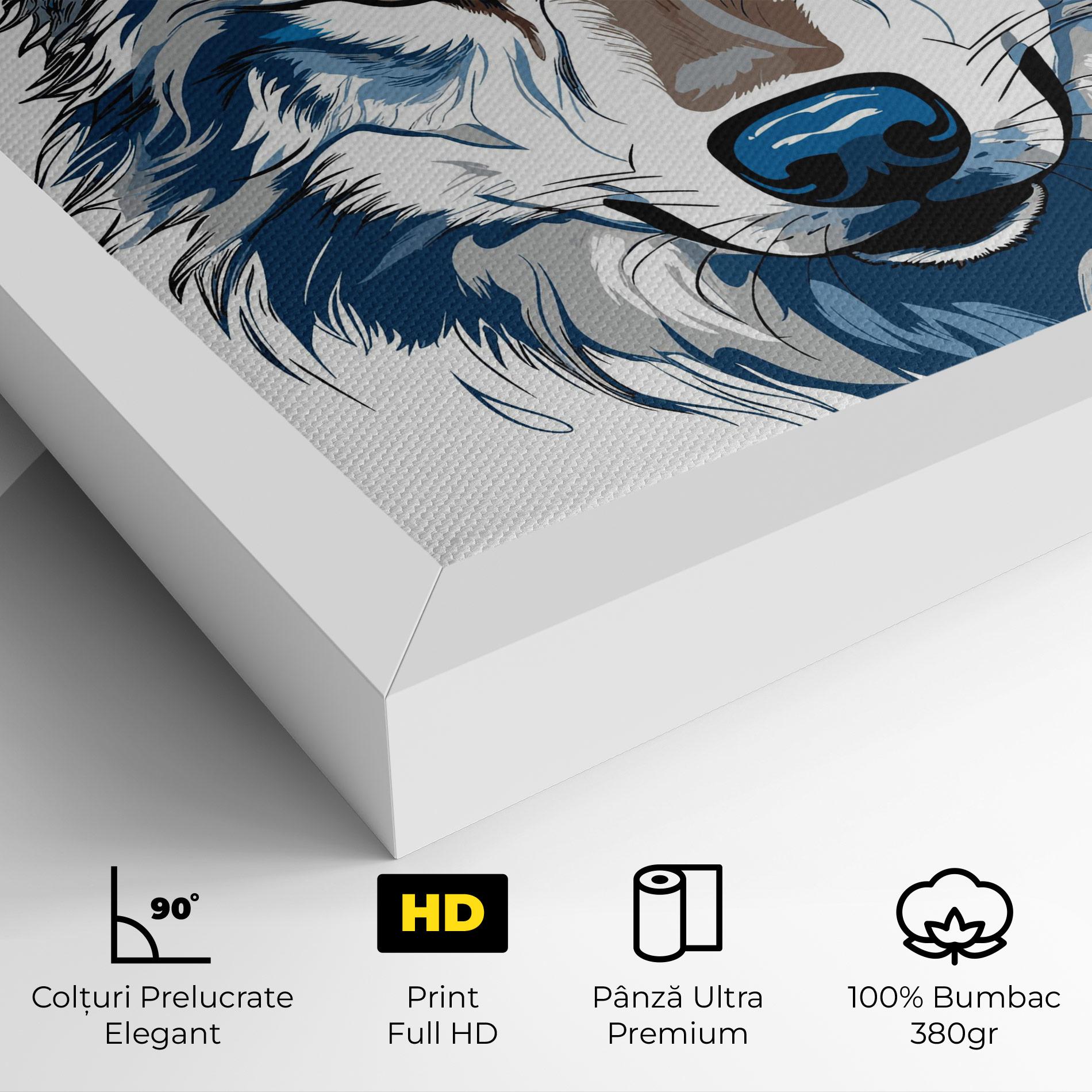 Tablou Canvas Blue Wolf Head mockup 4