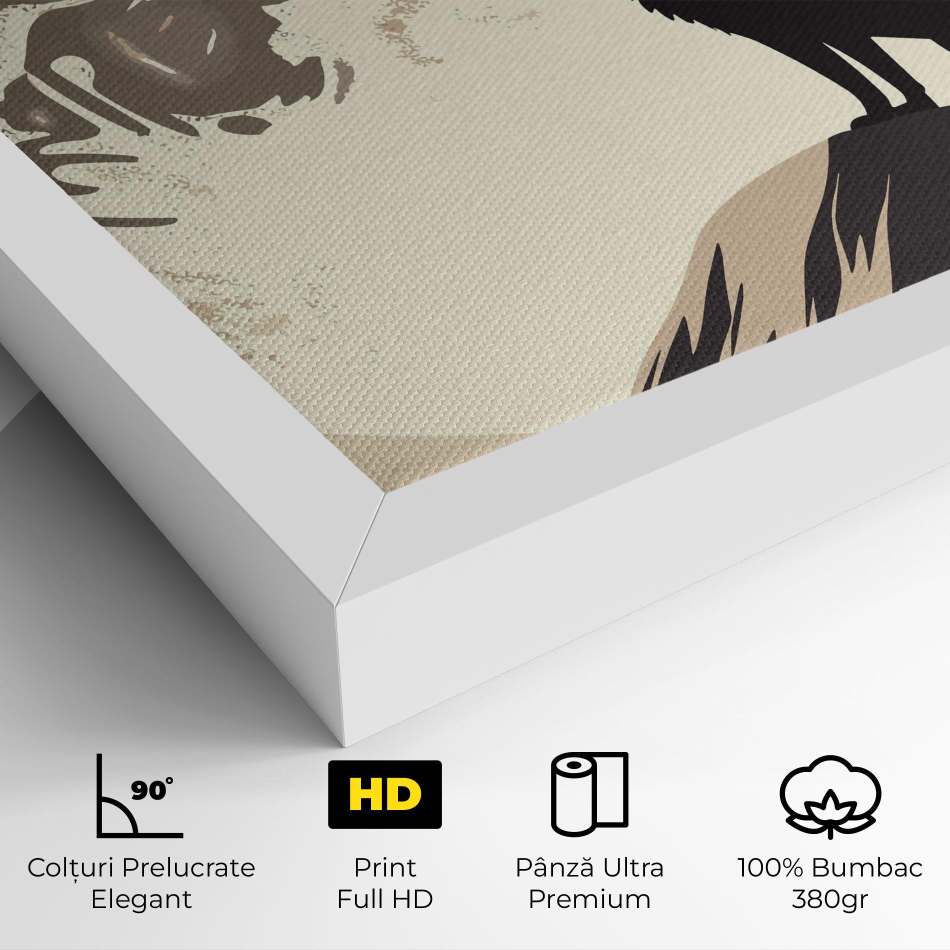 Tablou Canvas Cream Moon Wolf mockup 4