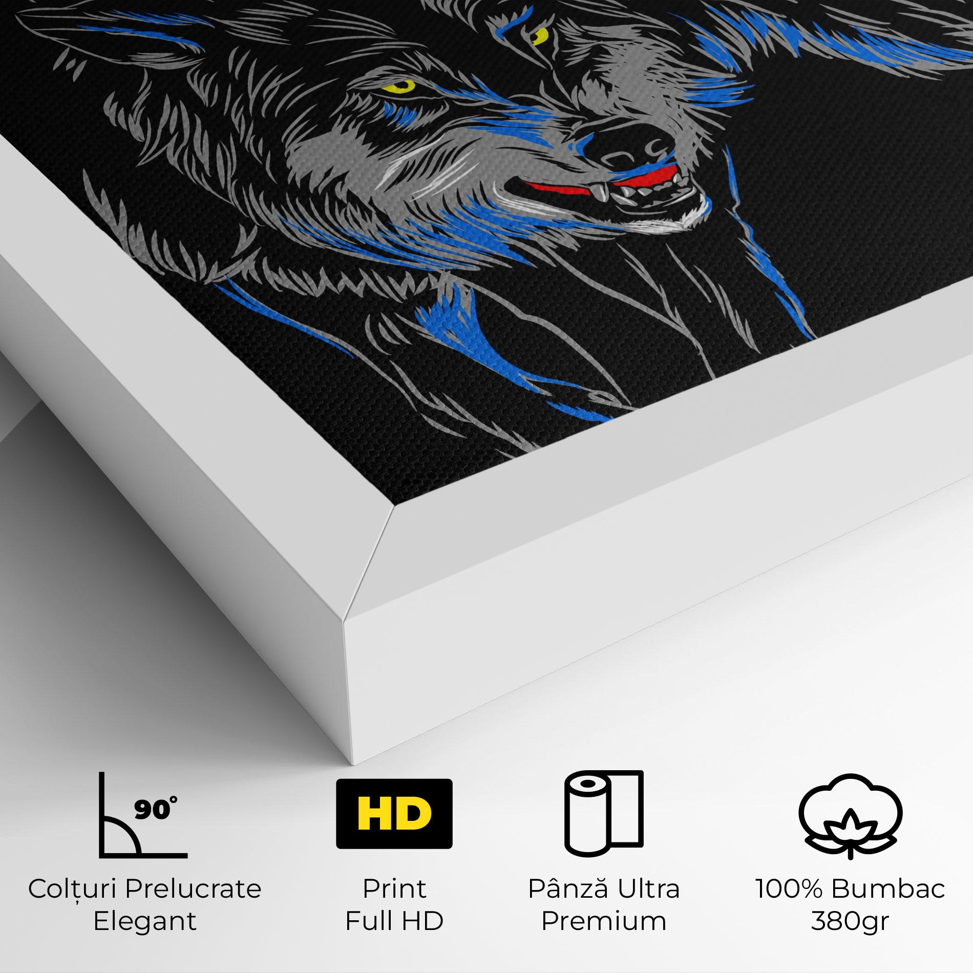 Tablou Canvas Grey Blue Wolf mockup 4