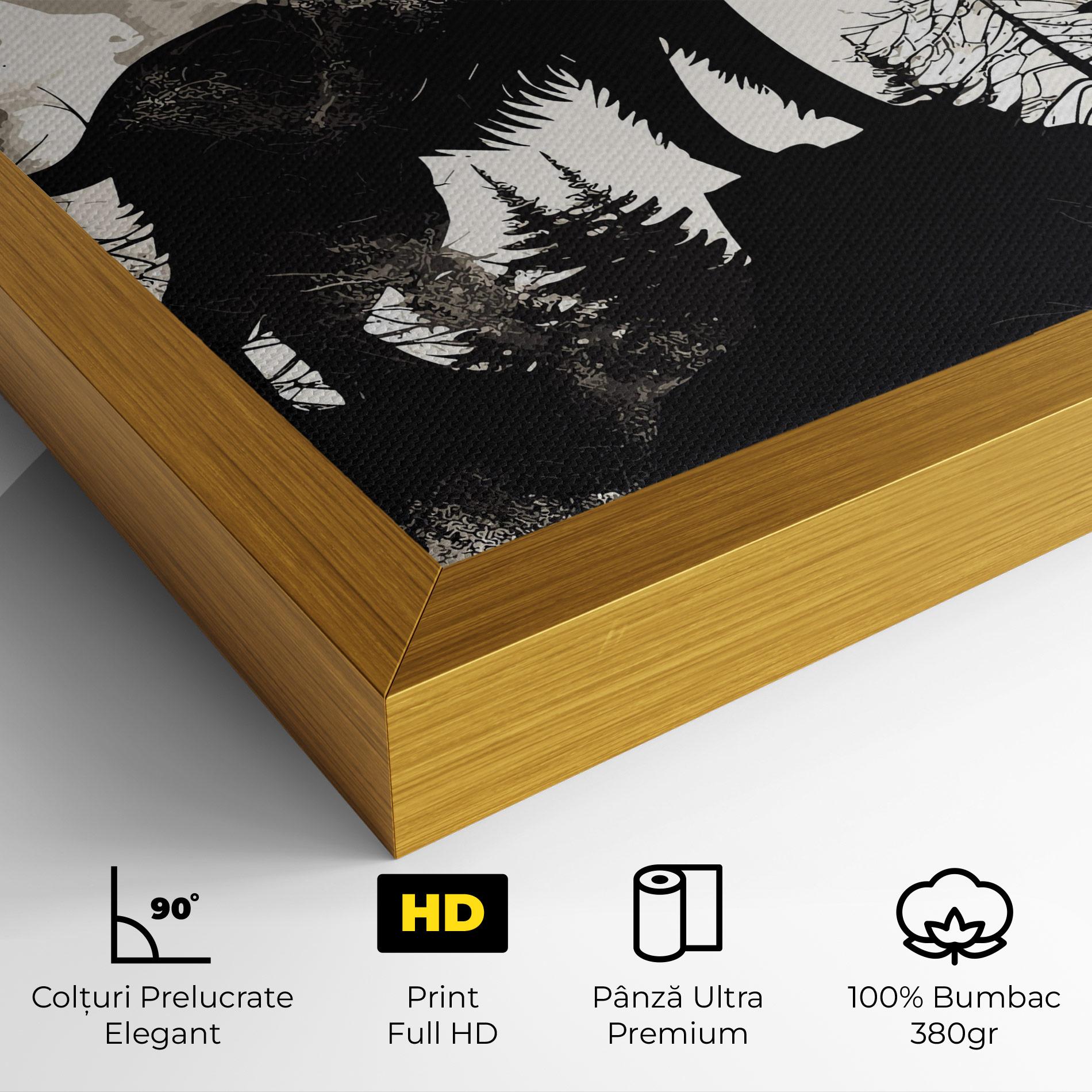 Tablou Canvas Black On Cream Wolf mockup 4