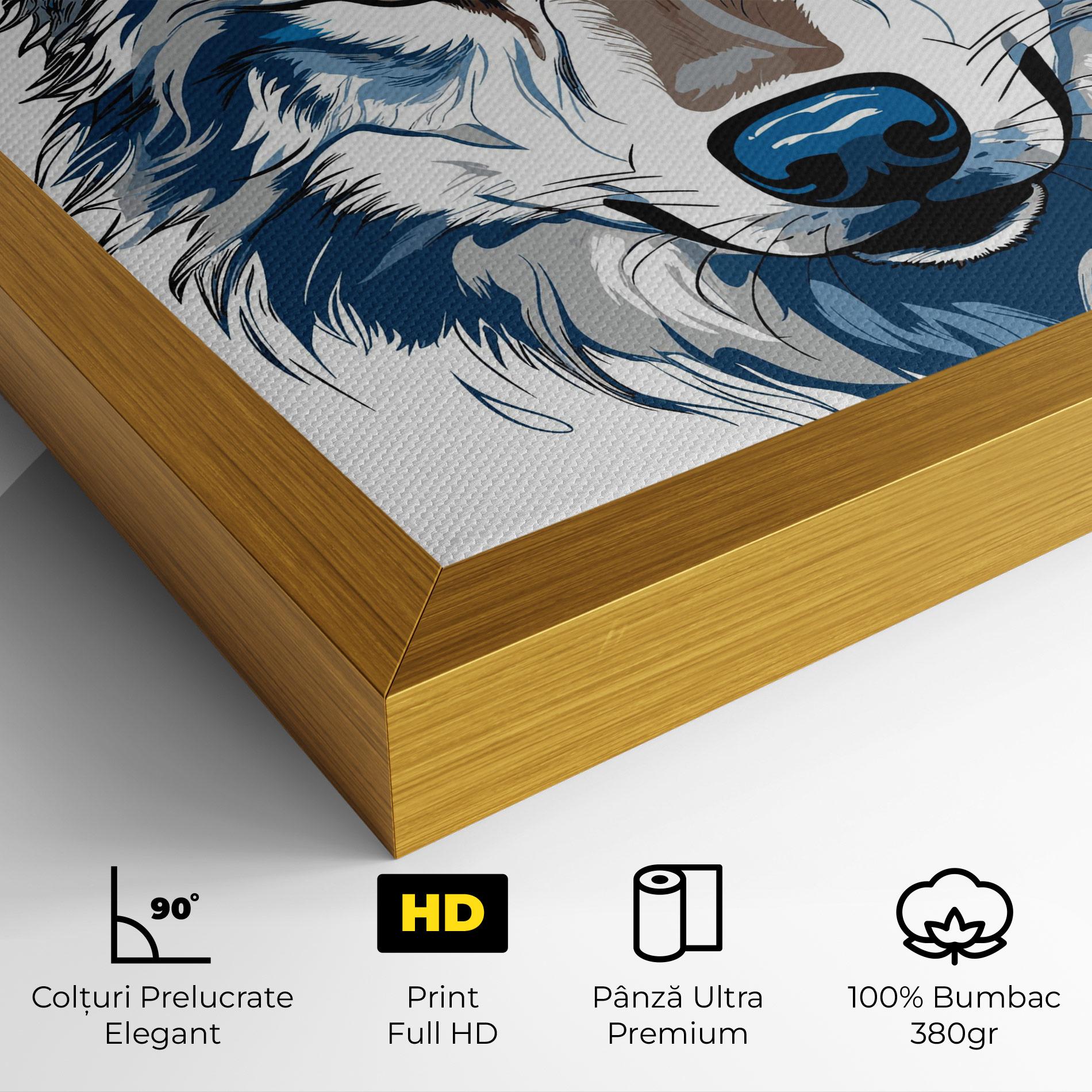 Tablou Canvas Blue Wolf Head mockup 4
