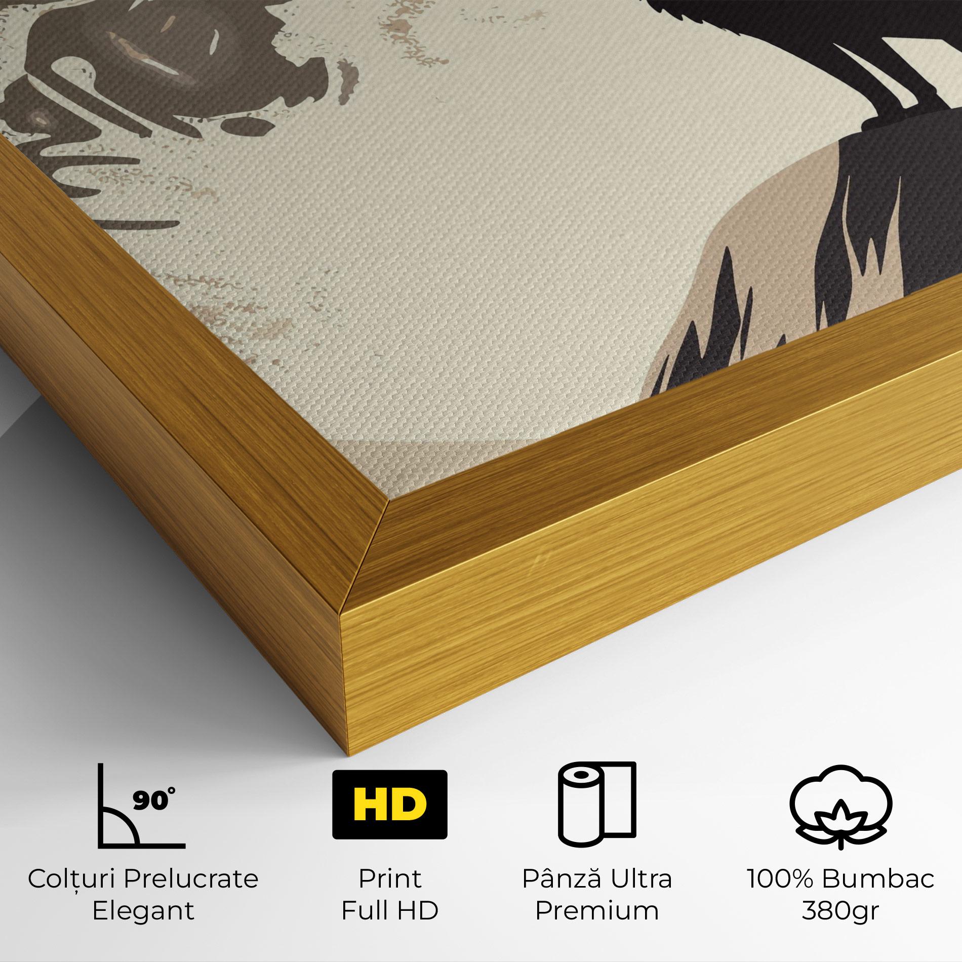 Tablou Canvas Cream Moon Wolf mockup 4