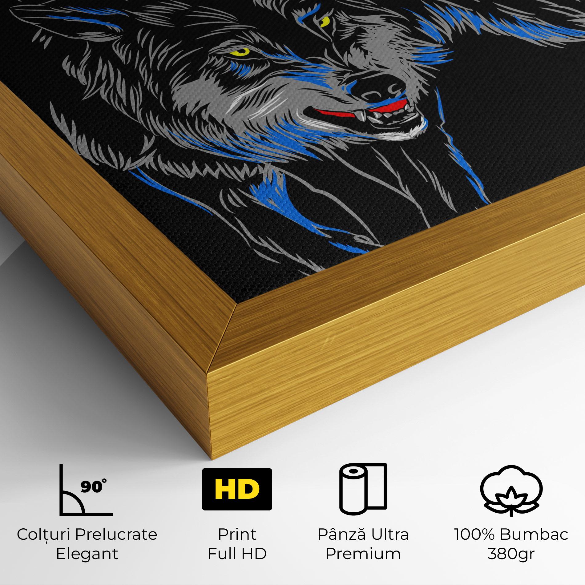 Tablou Canvas Grey Blue Wolf mockup 4