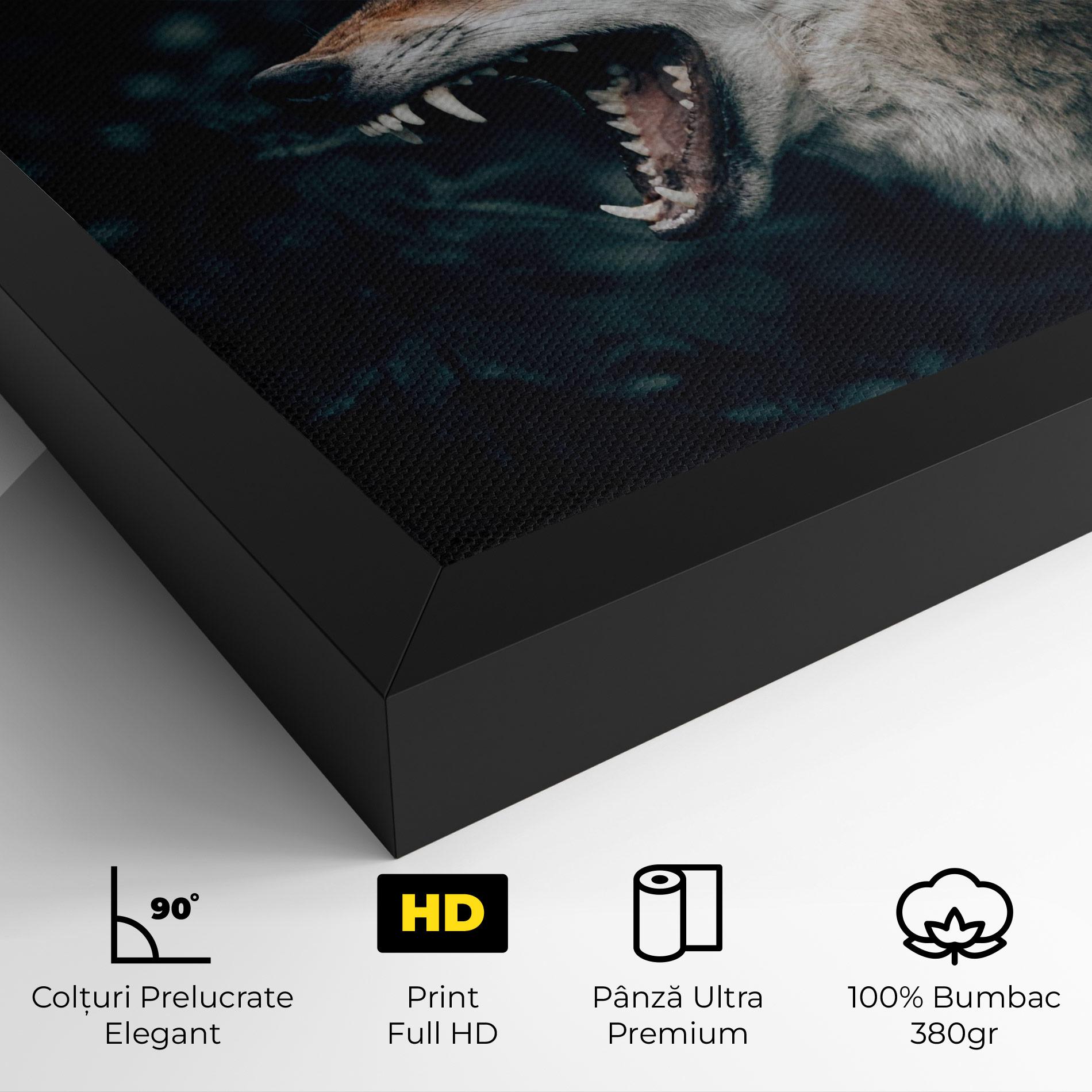 Tablou Canvas Angry Wolf In The Forest mockup 4