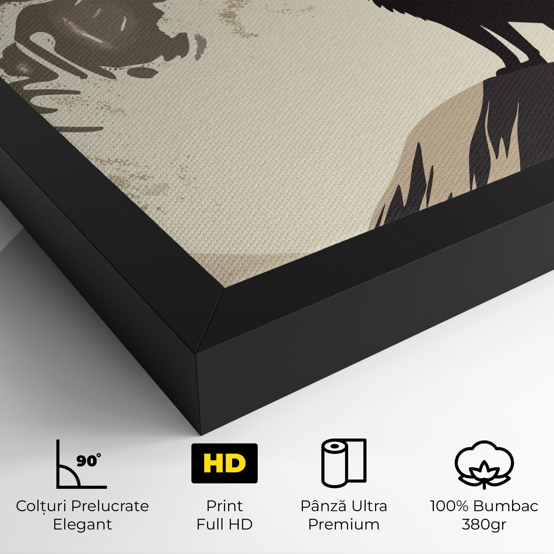 Tablou Canvas Cream Moon Wolf mockup 4