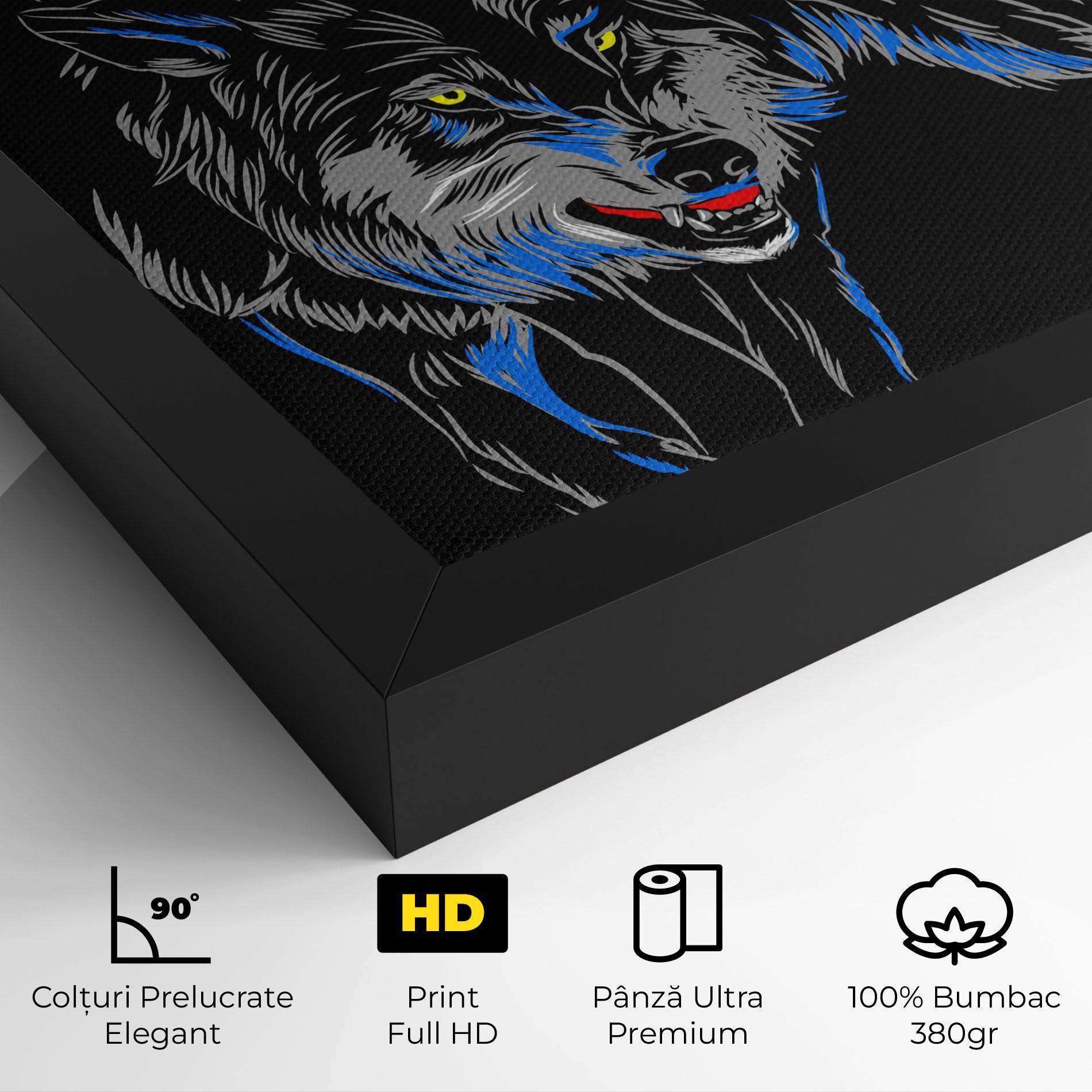 Tablou Canvas Grey Blue Wolf mockup 4