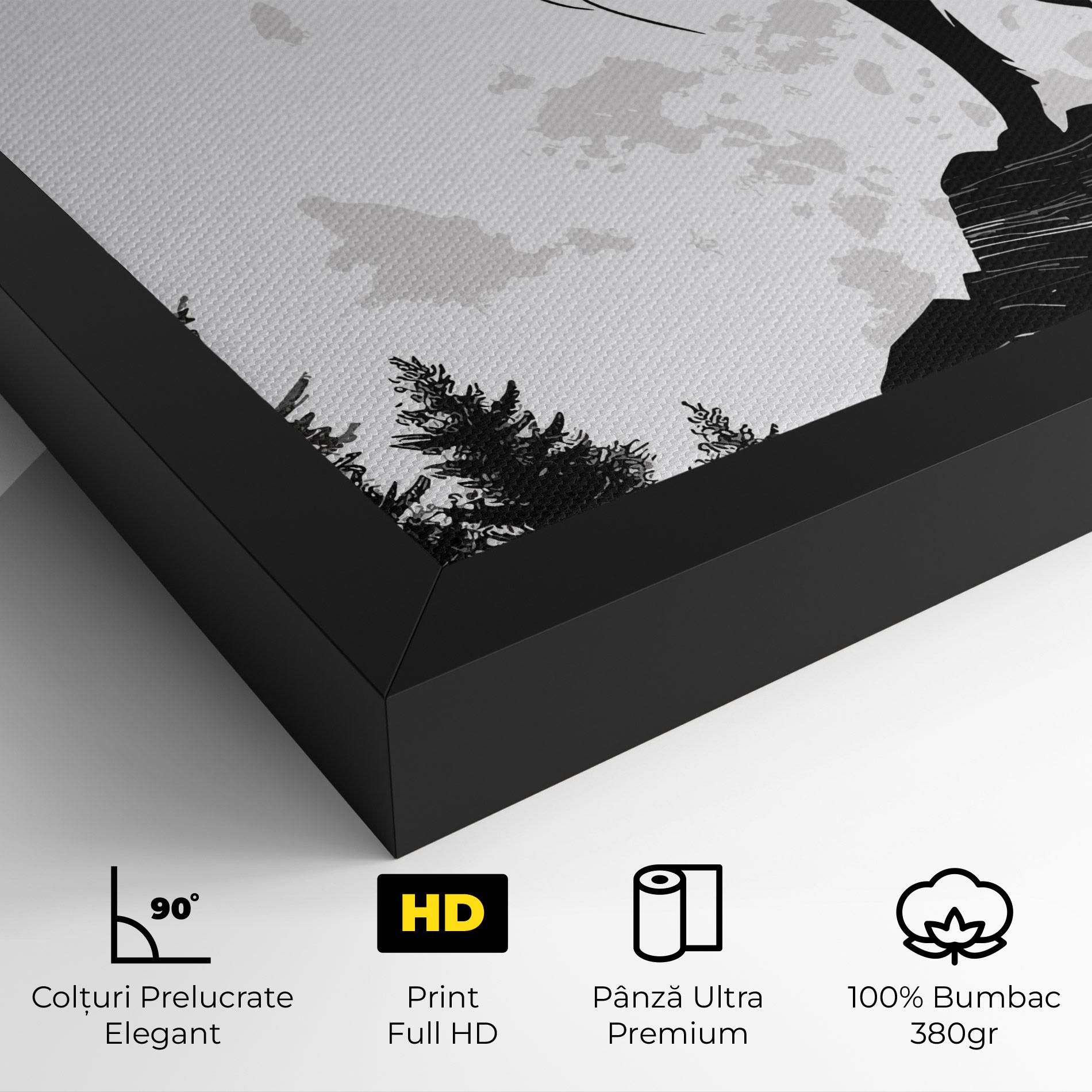 Tablou Canvas Grey Moon Wolf mockup 4