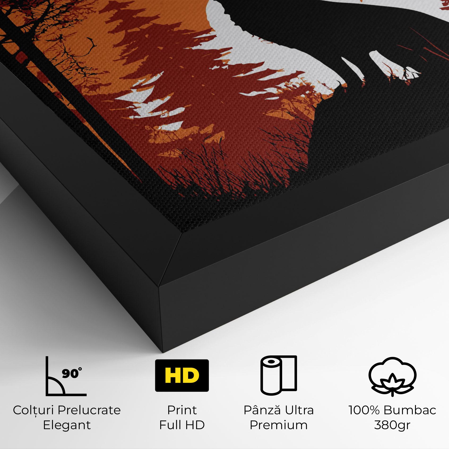 Tablou Canvas Orange Sky Wolf mockup 4