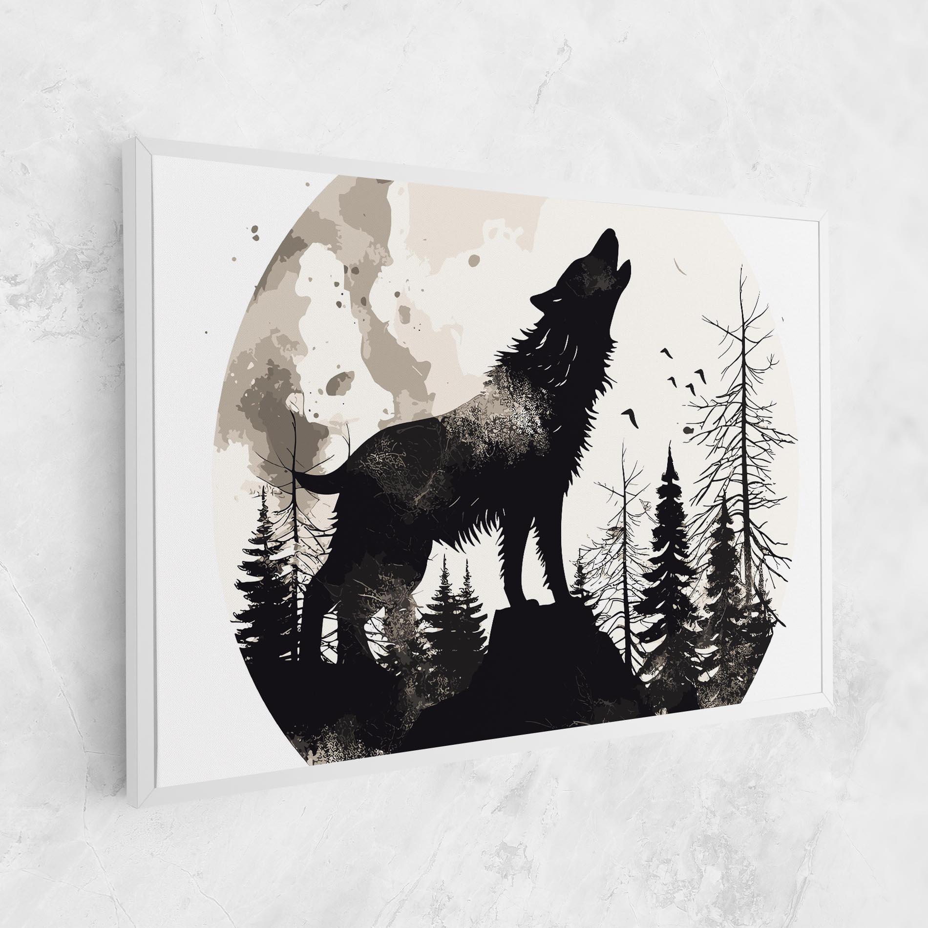 Tablou Canvas Black On Cream Wolf mockup 1