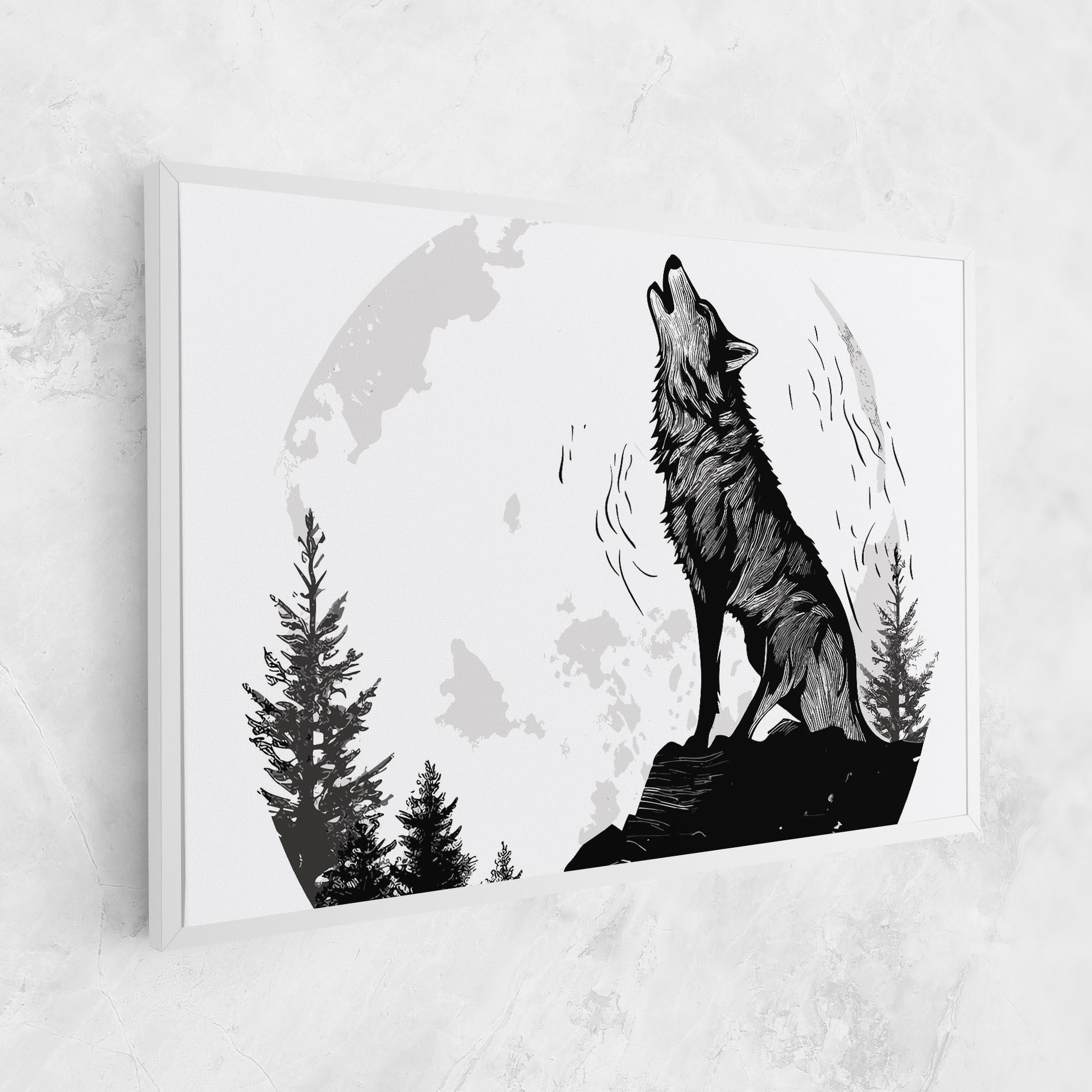 Tablou Canvas Grey Moon Wolf mockup 1