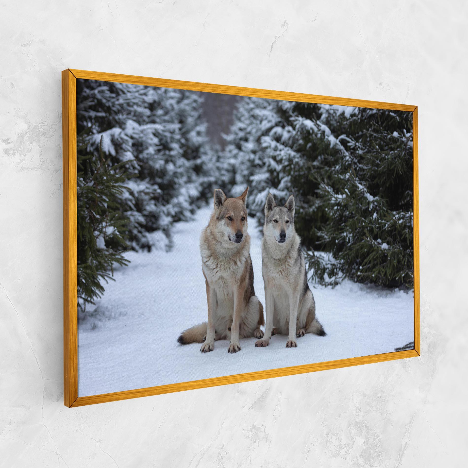 Tablou Canvas 2 Wolfs Sitting mockup 1