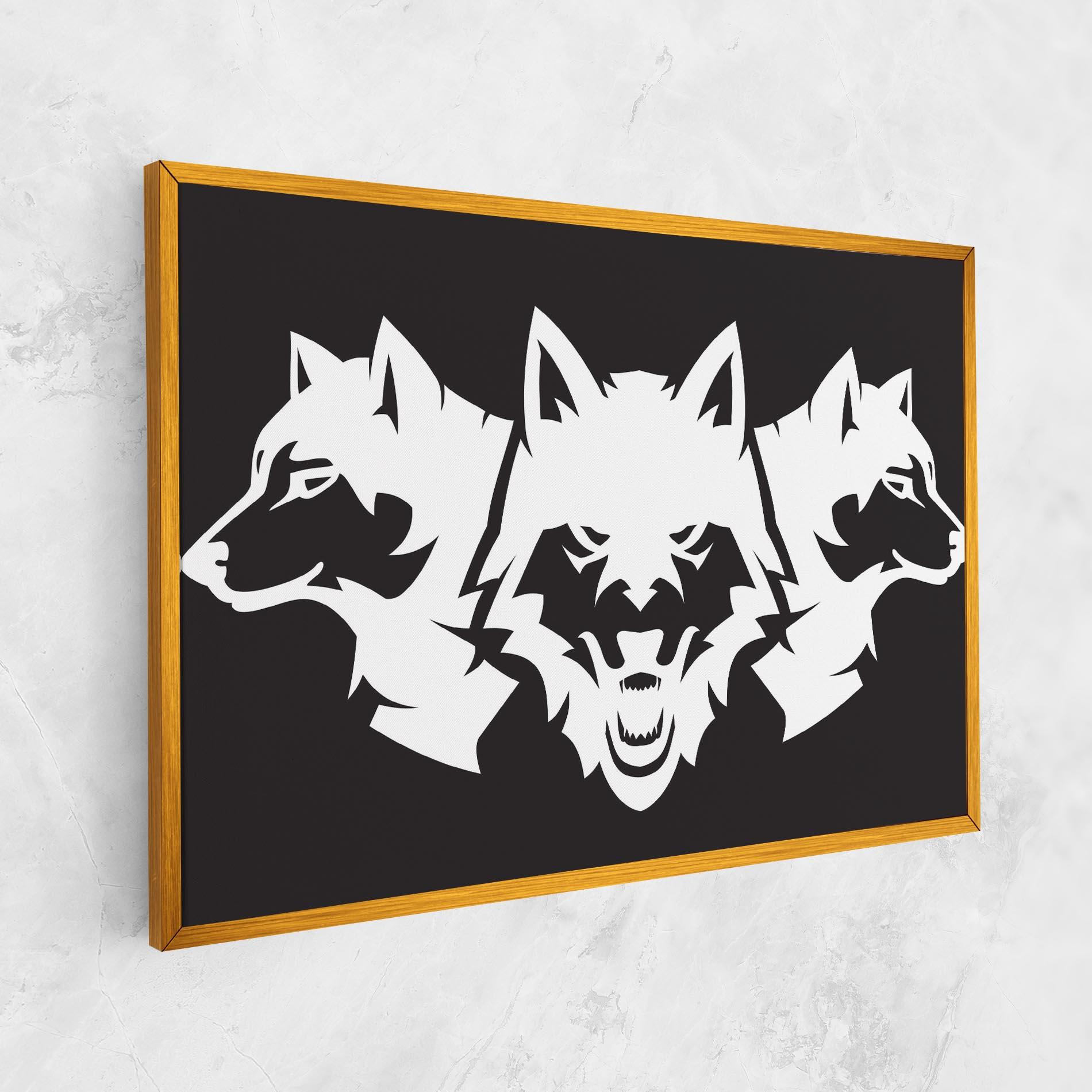 Tablou Canvas 3 Wolf Heads mockup 1