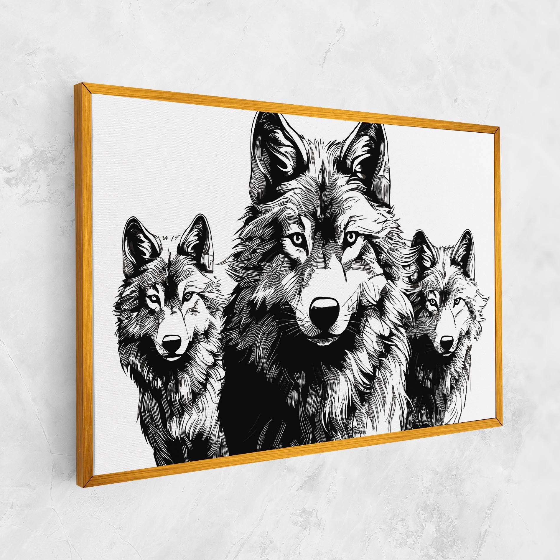 Tablou Canvas 3 Wolves mockup 1