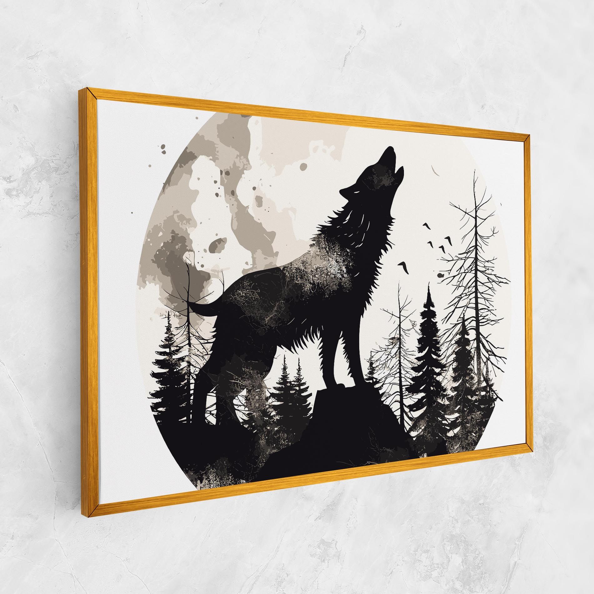 Black On Cream Wolf mockup 1