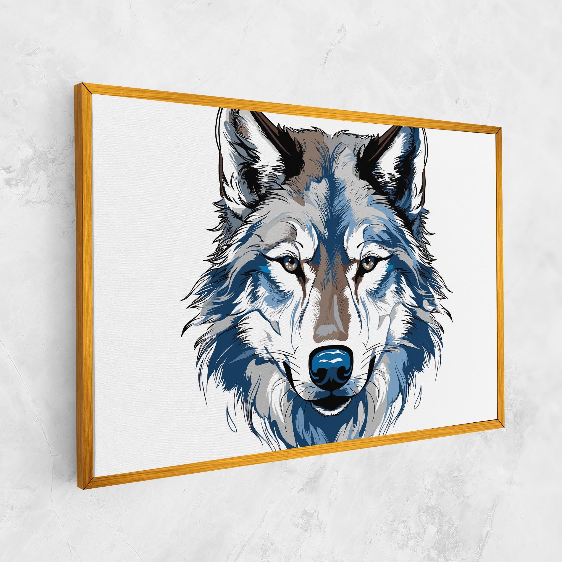 Tablou Canvas Blue Wolf Head mockup 1