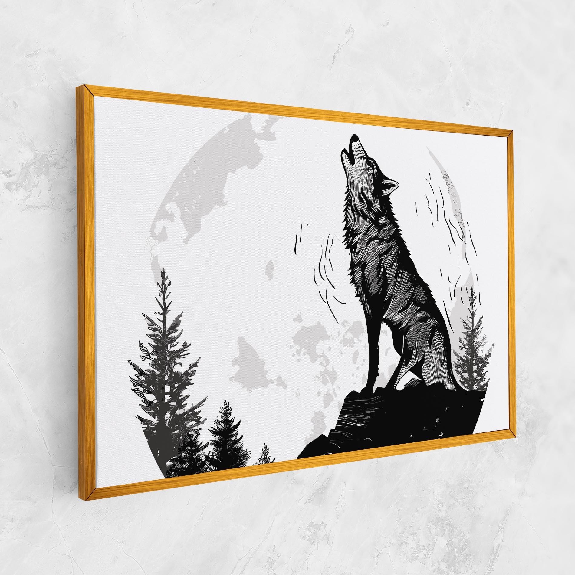 Tablou Canvas Grey Moon Wolf mockup 1