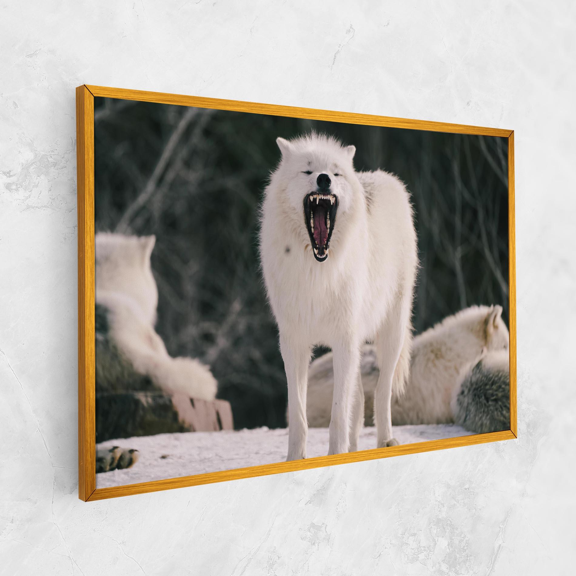 Tablou Canvas Laughing White Wolf mockup 1