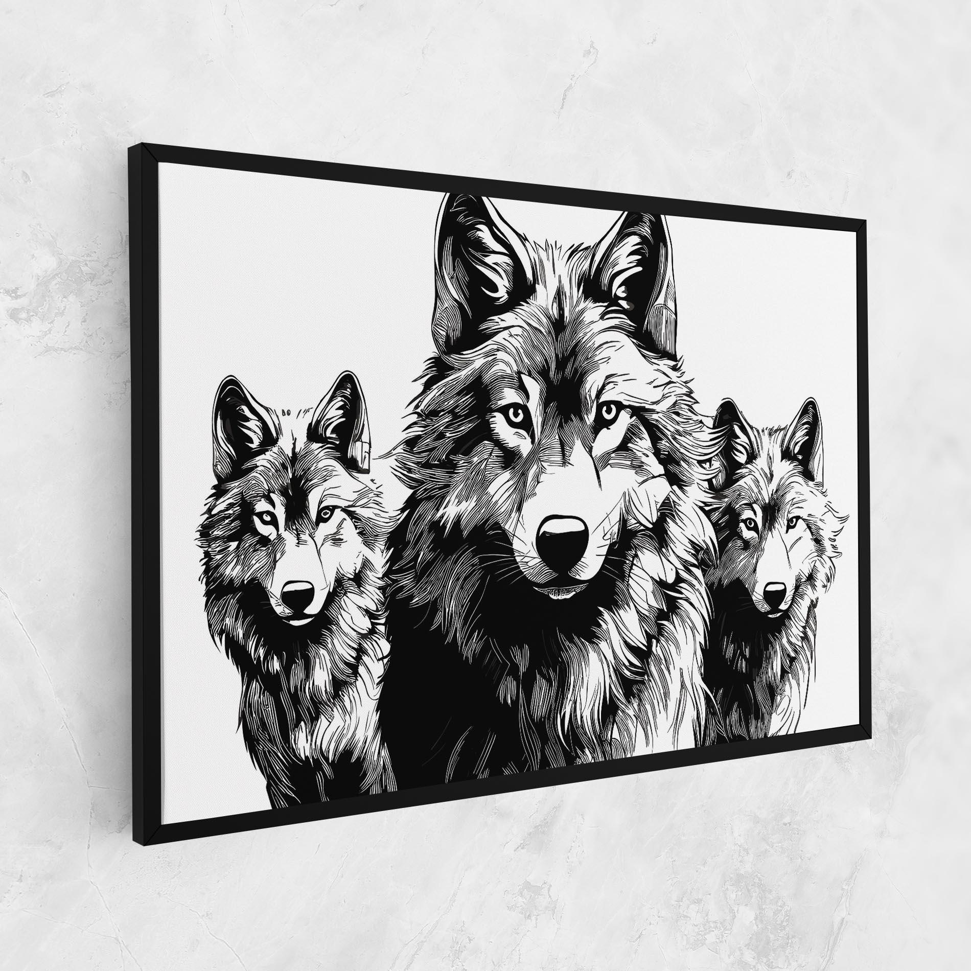 Tablou Canvas 3 Wolves mockup 1
