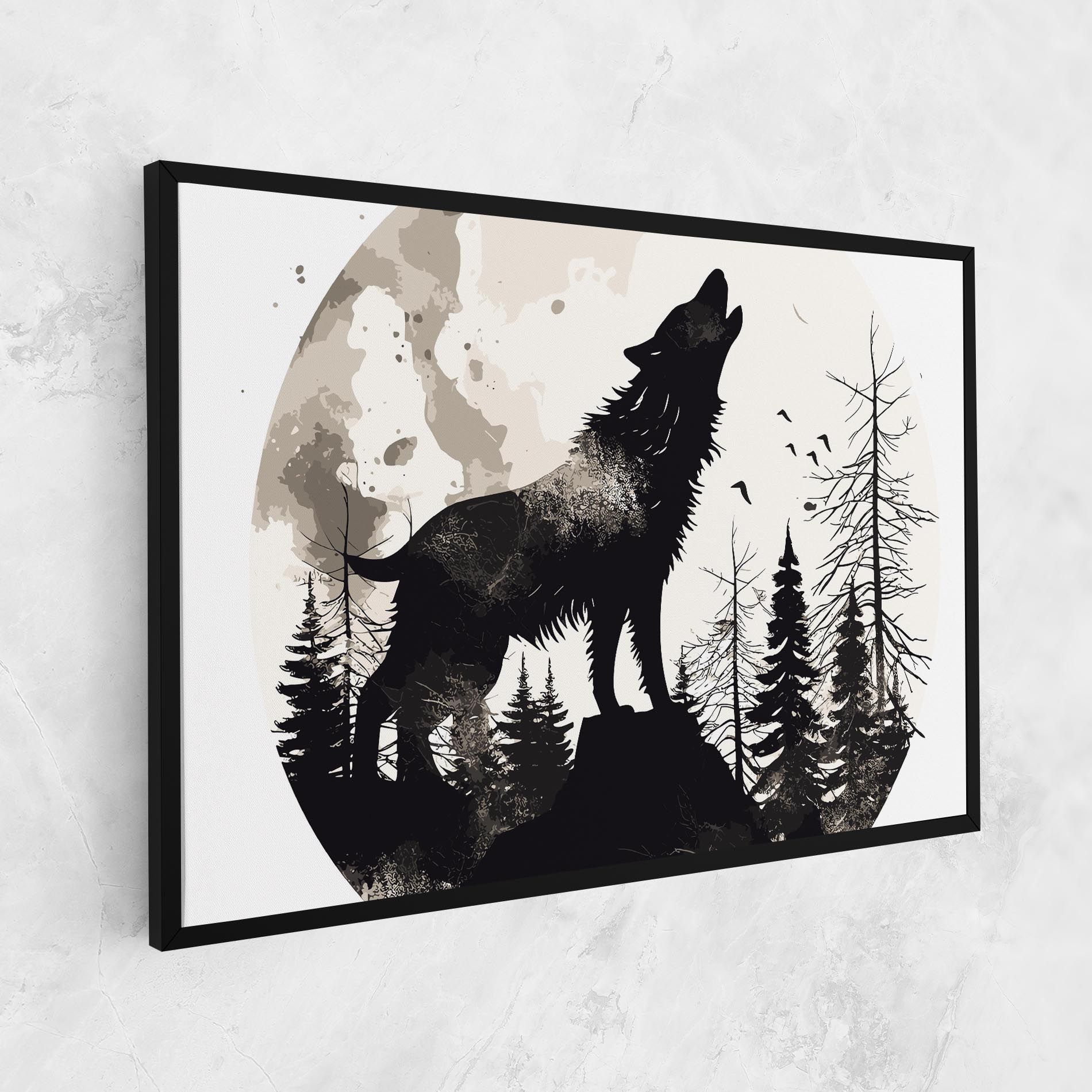 Black On Cream Wolf mockup 1