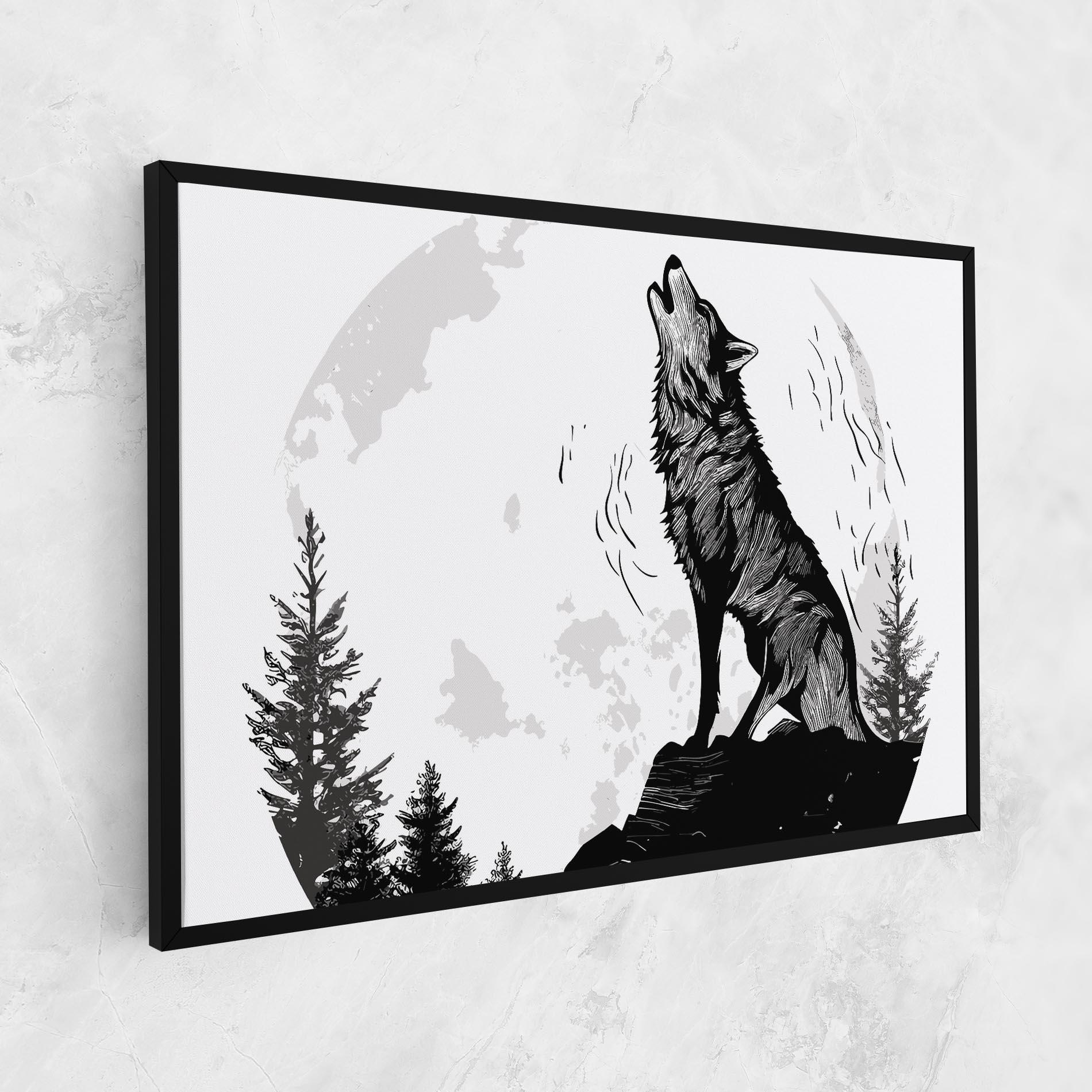 Tablou Canvas Grey Moon Wolf mockup 1