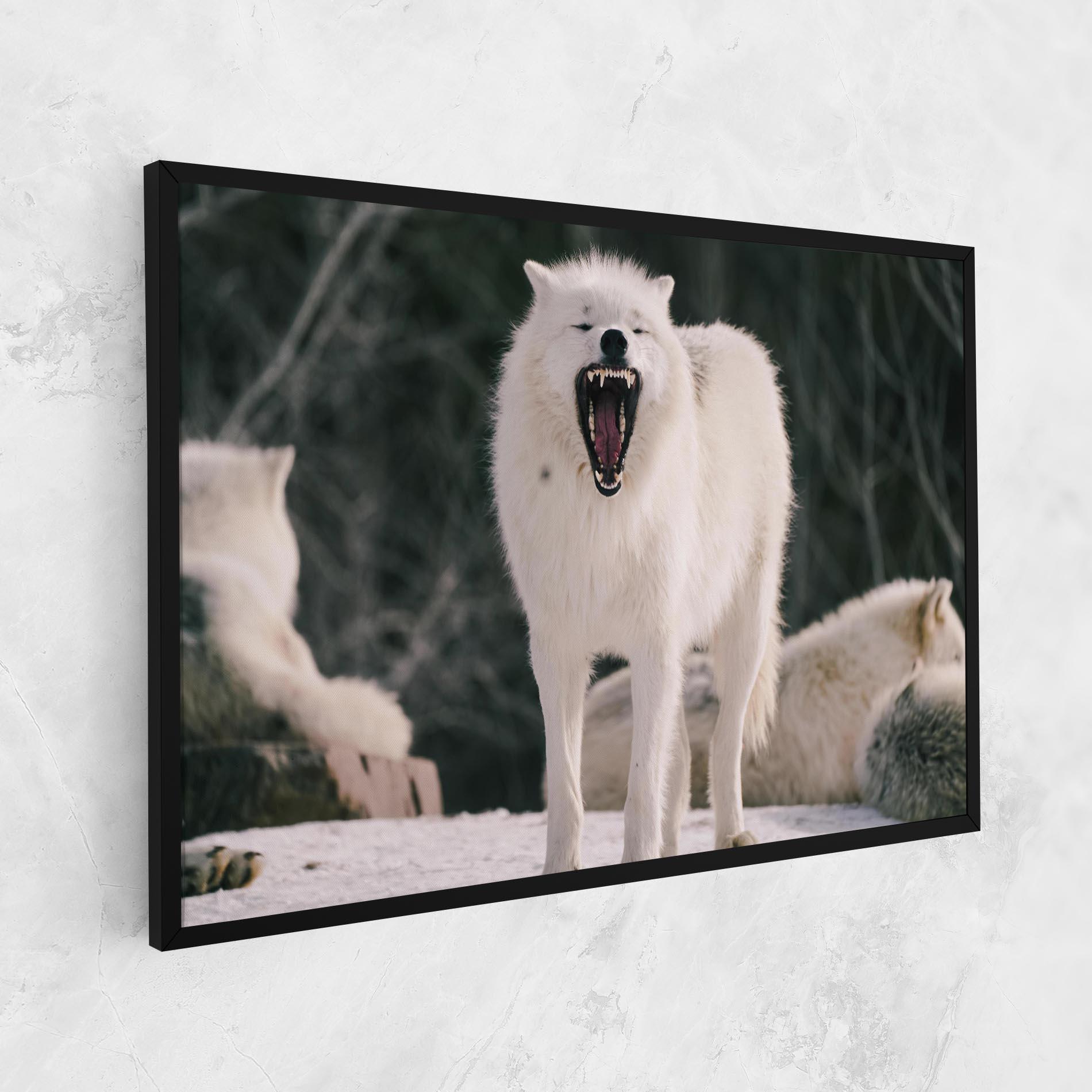 Tablou Canvas Laughing White Wolf mockup 1