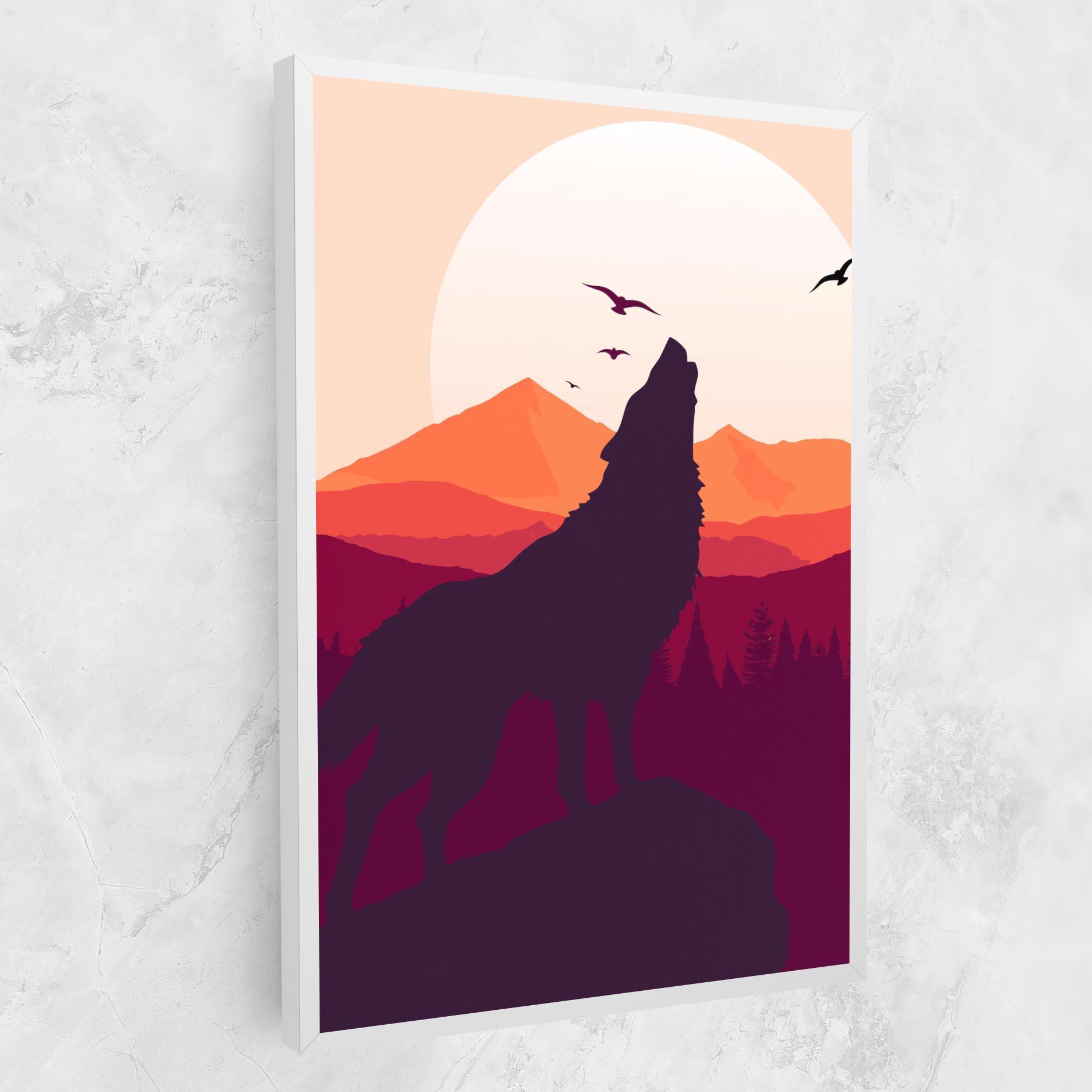 Tablou Canvas Wolf Pink Moon mockup 1