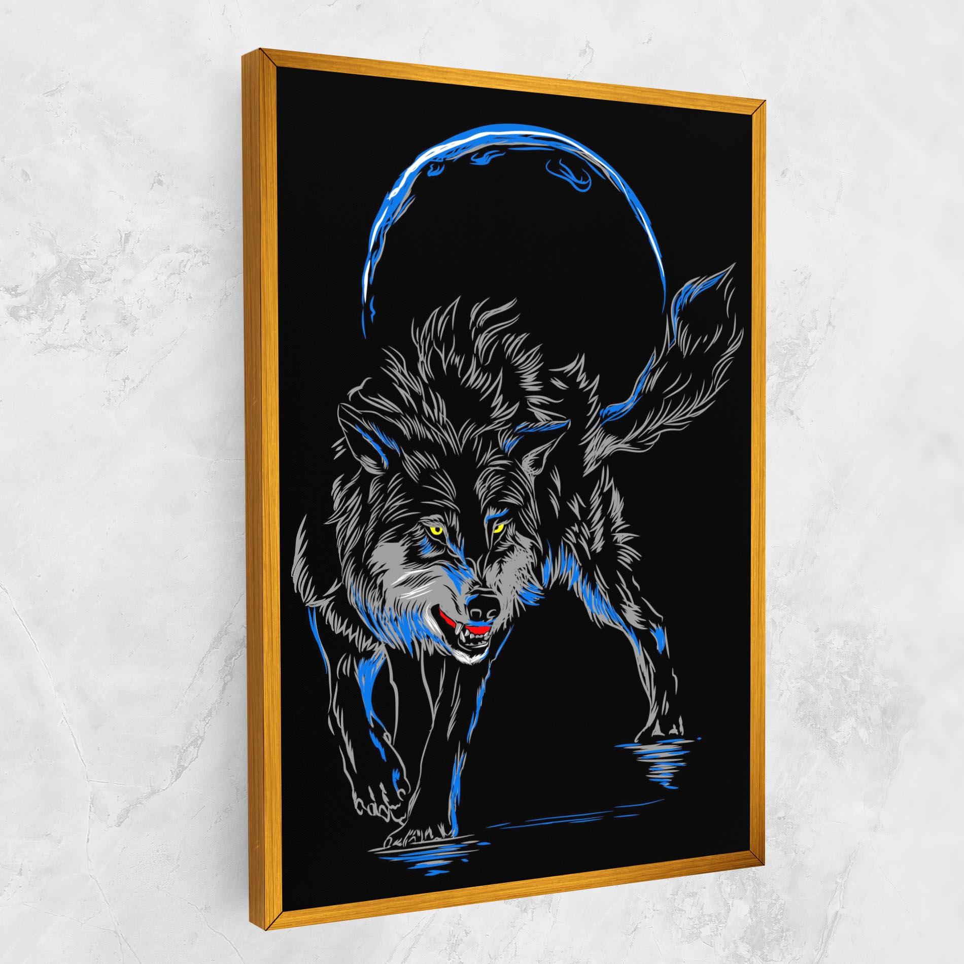 Tablou Canvas Grey Blue Wolf mockup 1