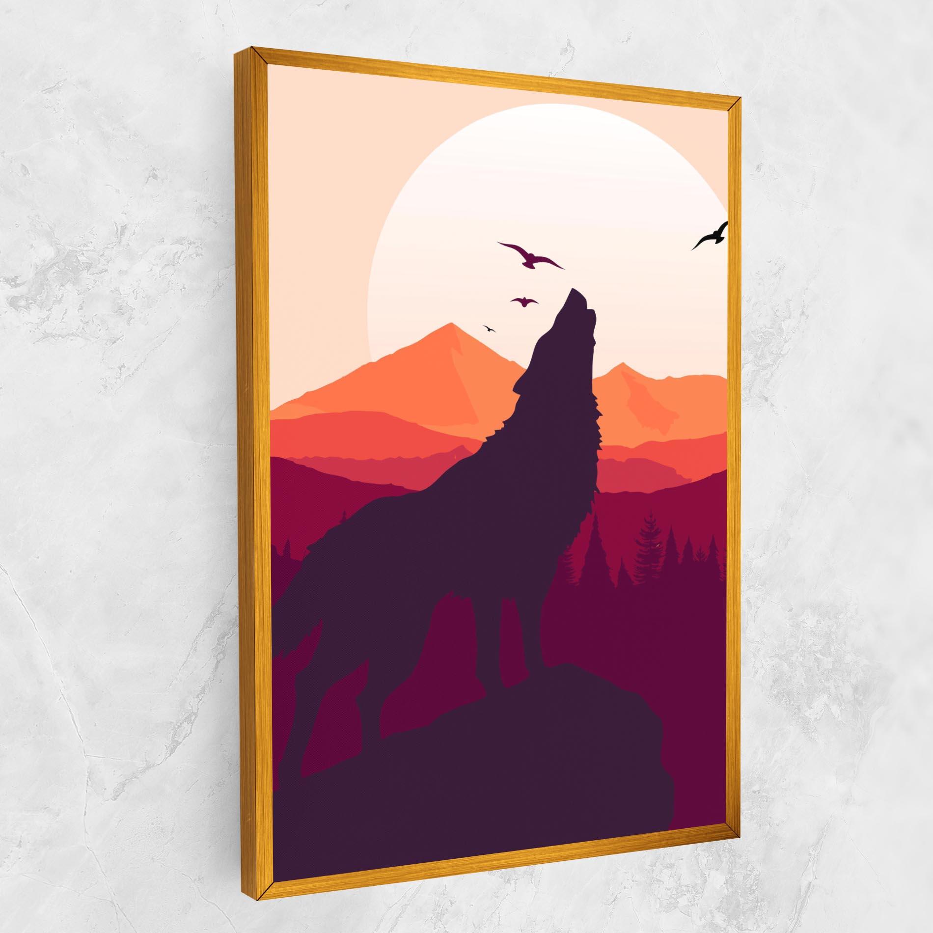 Tablou Canvas Wolf Pink Moon mockup 1