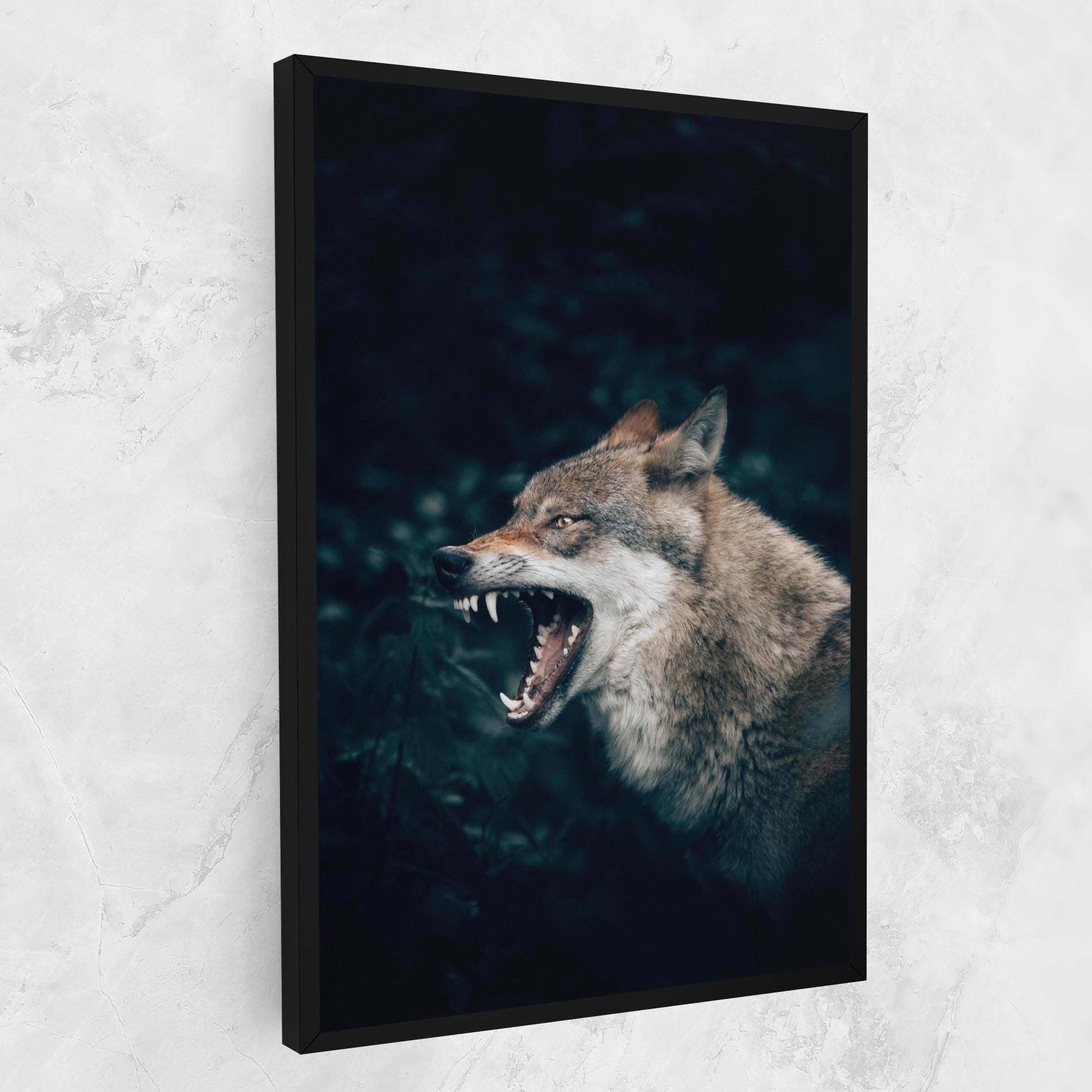 Angry Wolf In The Forest mockup 1
