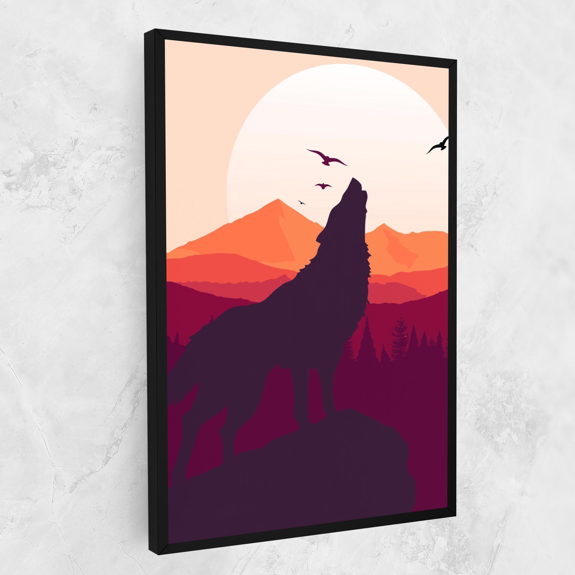 Tablou Canvas Wolf Pink Moon mockup 1