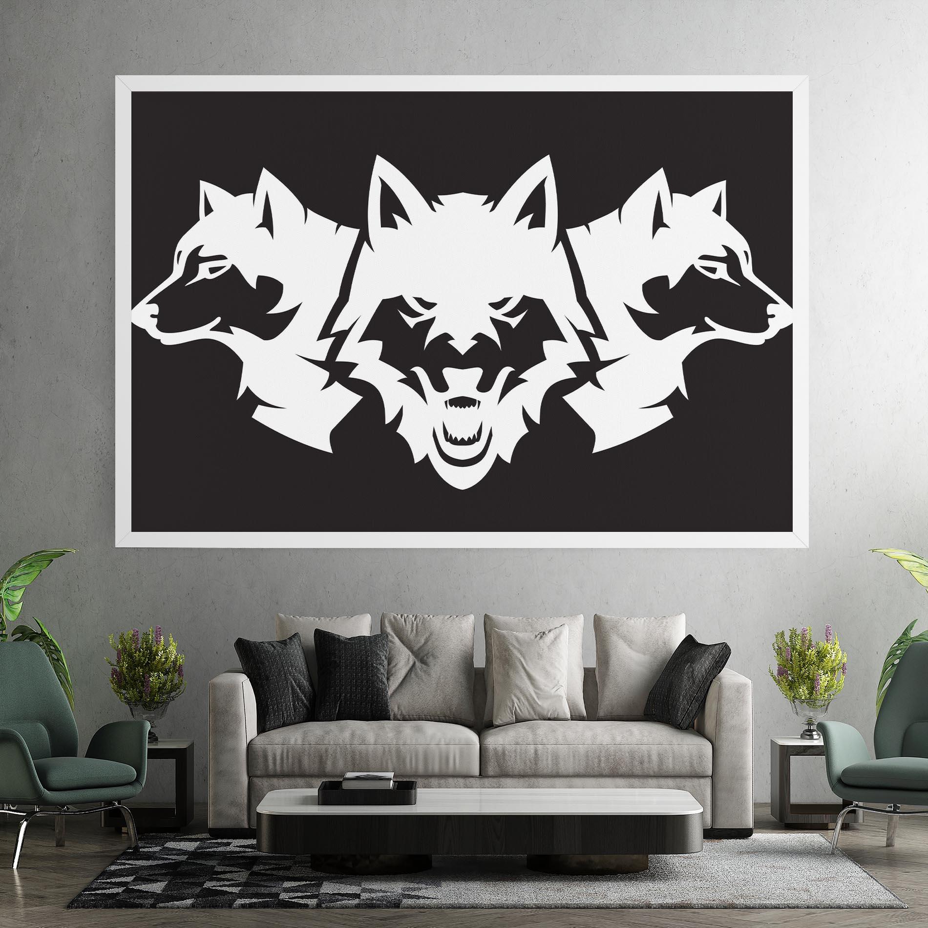 Tablou Canvas 3 Wolf Heads mockup 7