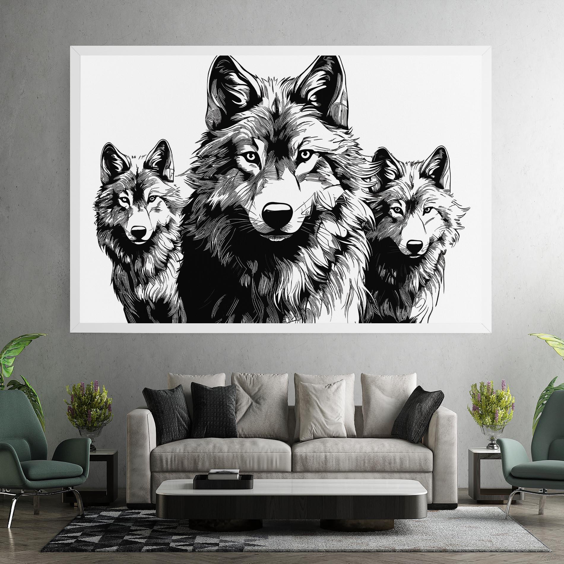 Tablou Canvas 3 Wolves mockup 7