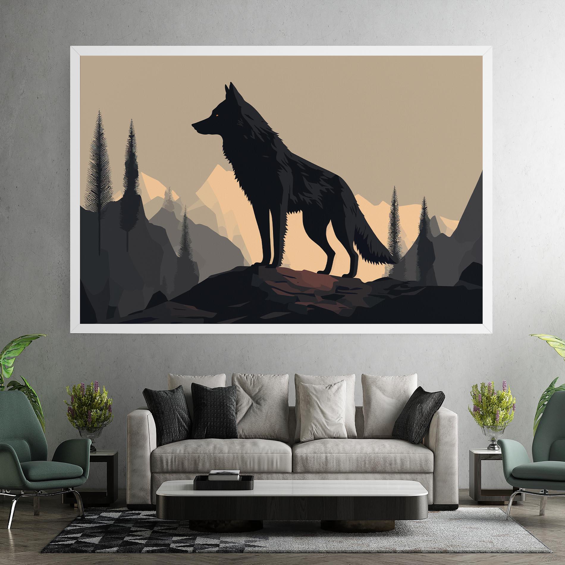 Tablou Canvas Black Wolf mockup 7