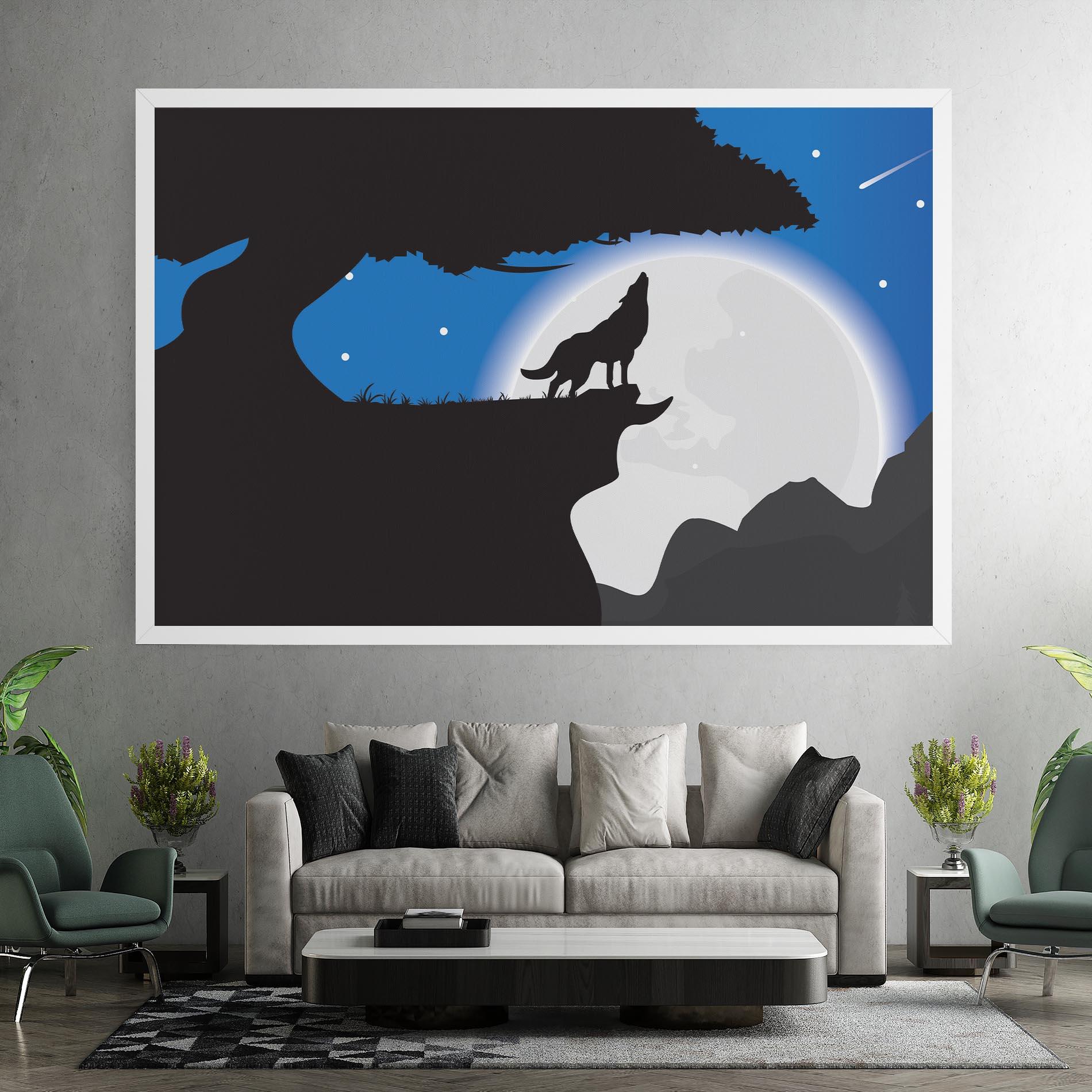 Tablou Canvas Blue Light Wolf mockup 7
