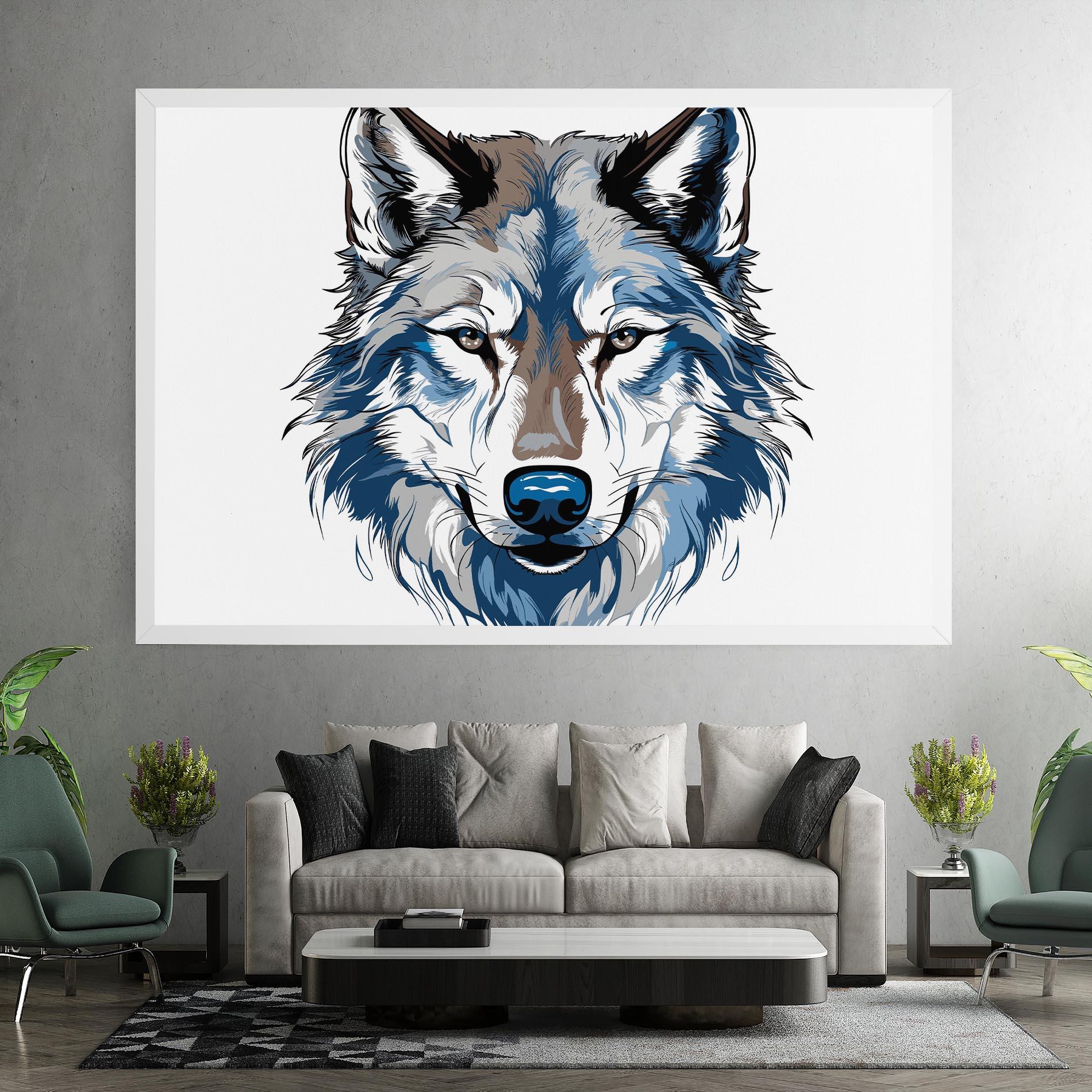 Tablou Canvas Blue Wolf Head mockup 7