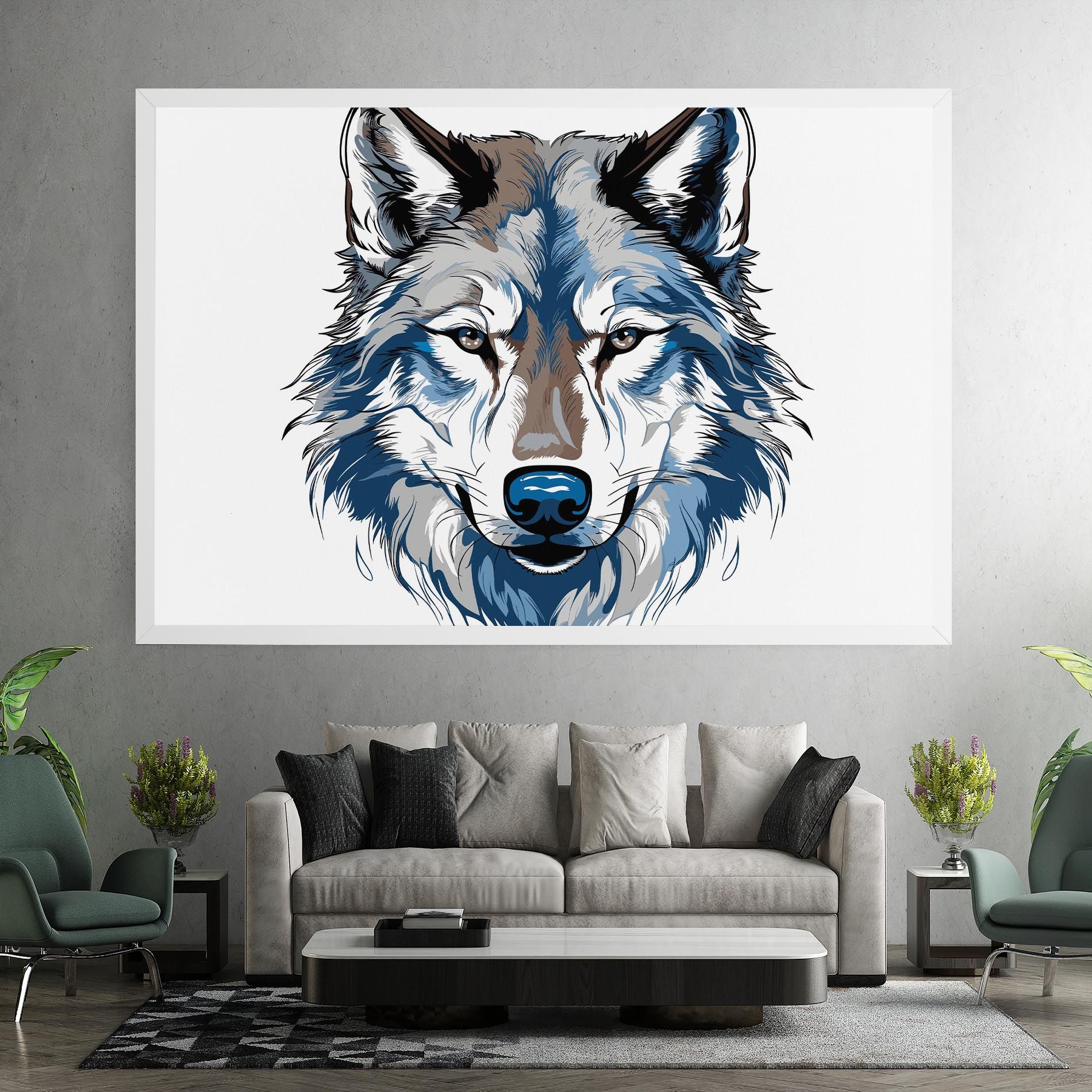 Blue Wolf Head mockup 7