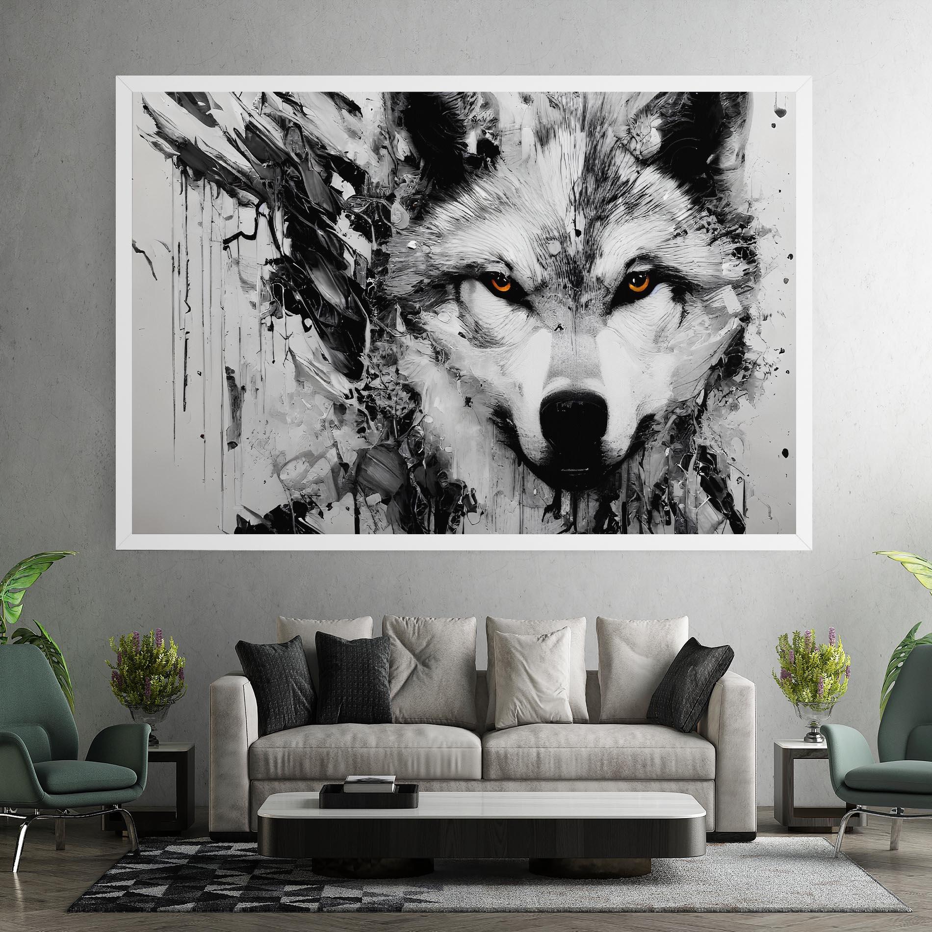 Tablou Canvas Grey Wolf Portrait mockup 7