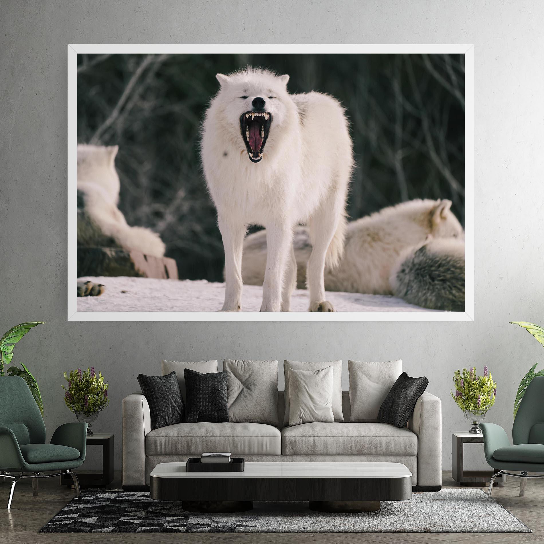 Tablou Canvas Laughing White Wolf mockup 7