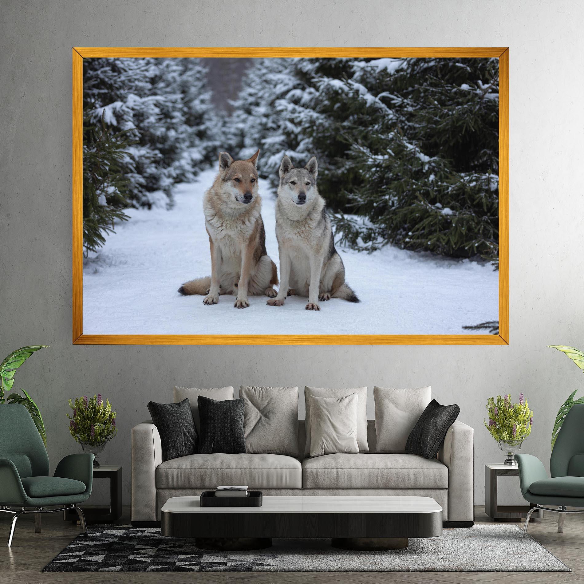 Tablou Canvas 2 Wolfs Sitting mockup 7