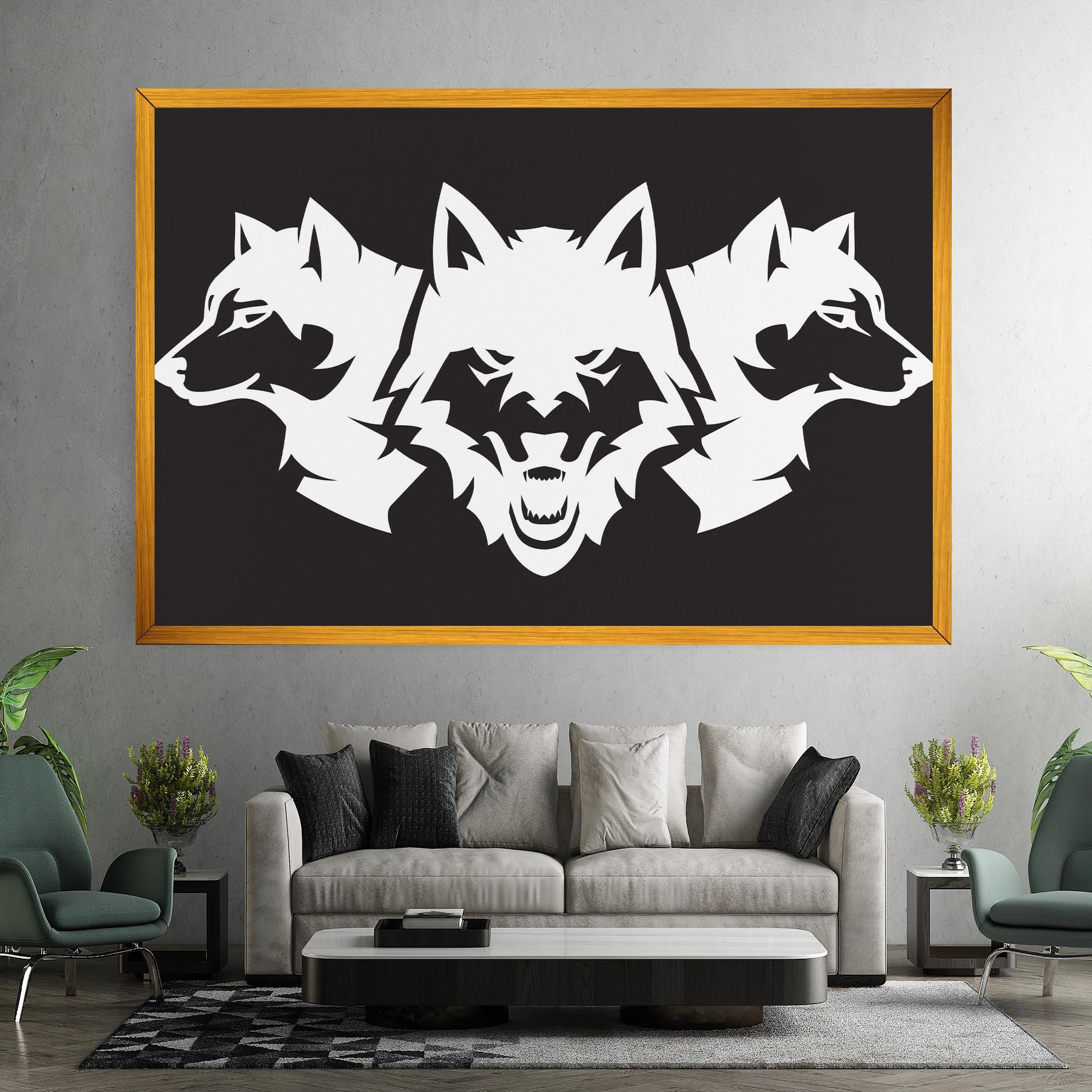 Tablou Canvas 3 Wolf Heads mockup 7