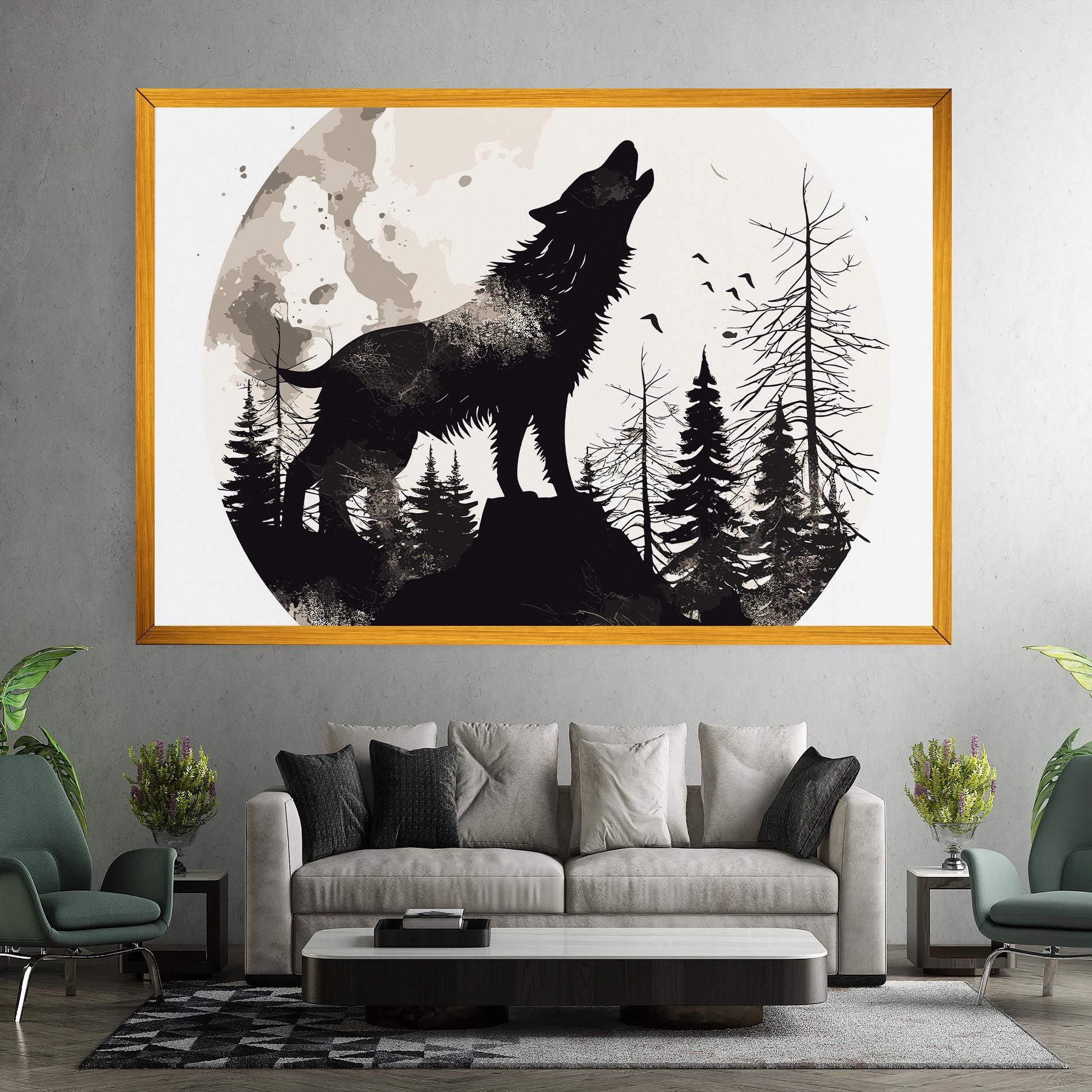 Black On Cream Wolf mockup 7