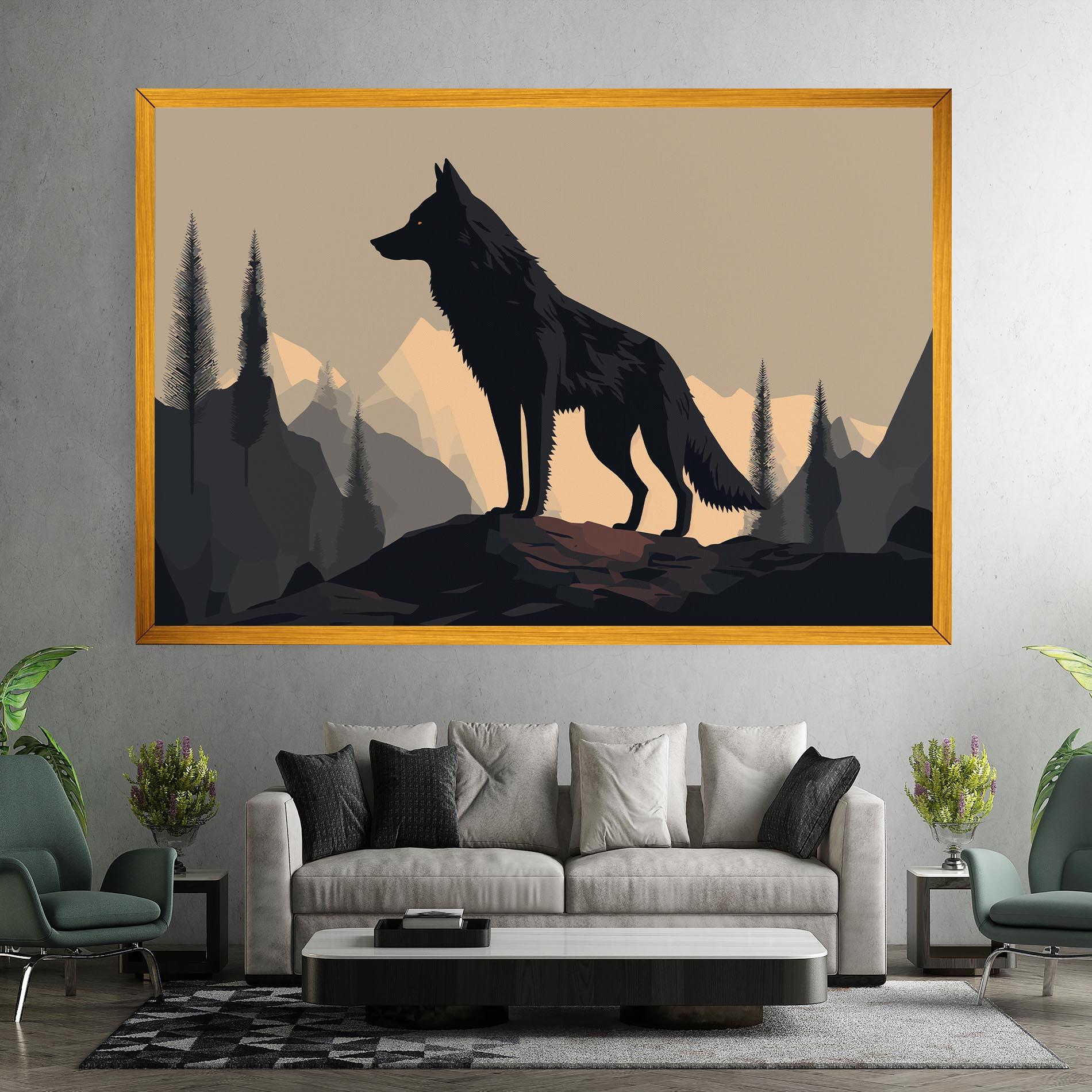 Tablou Canvas Black Wolf mockup 7