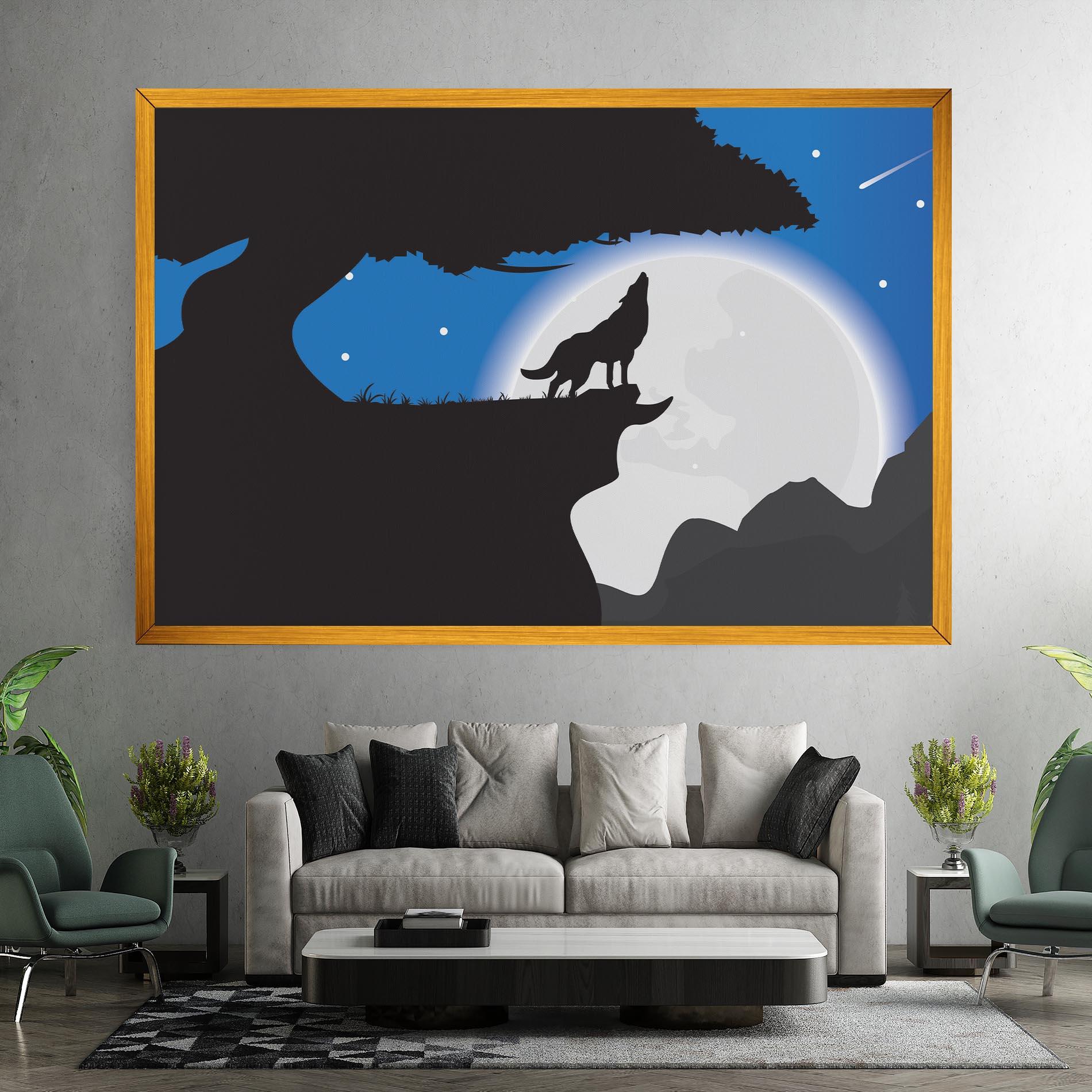 Tablou Canvas Blue Light Wolf mockup 7