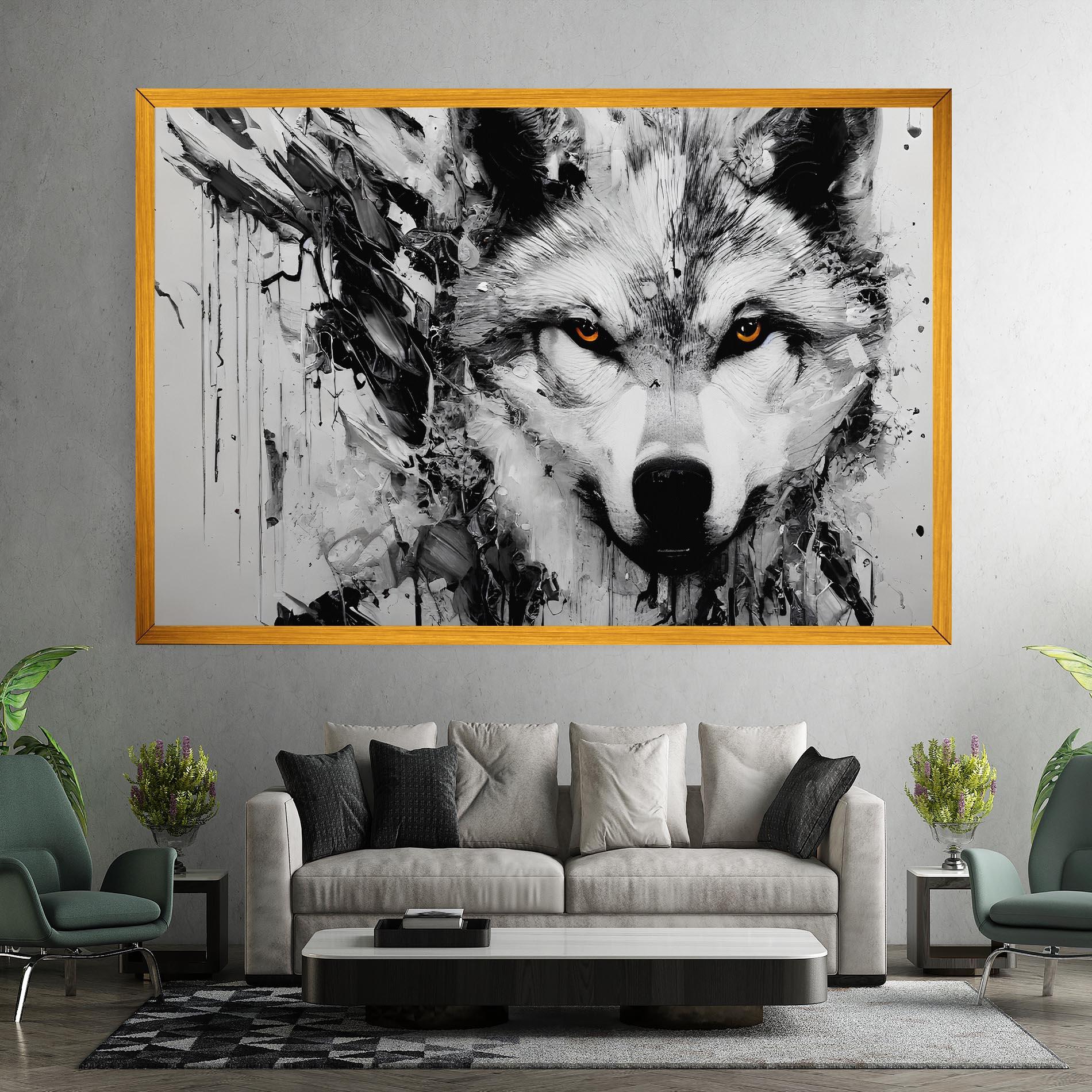 Tablou Canvas Grey Wolf Portrait mockup 7