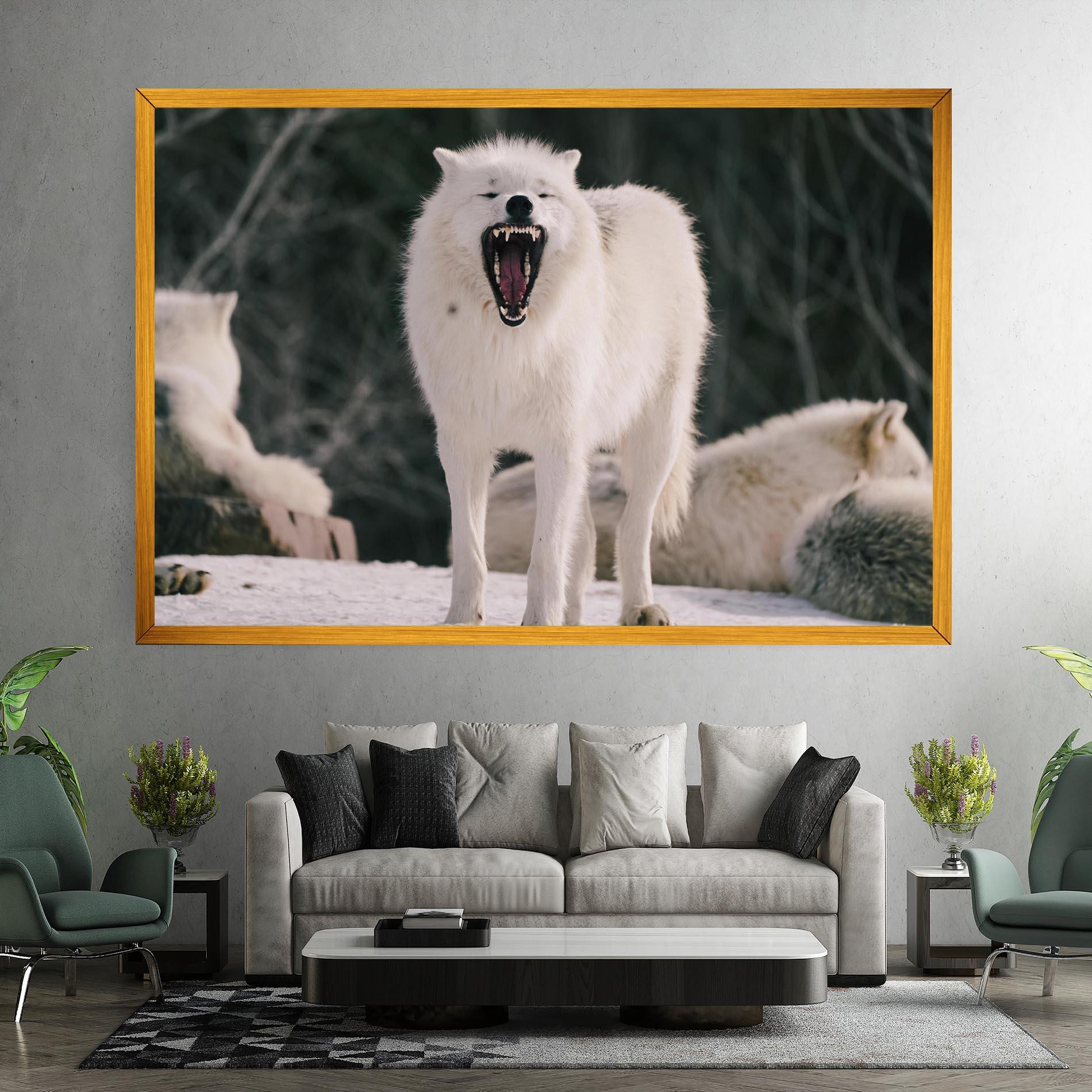 Tablou Canvas Laughing White Wolf mockup 7