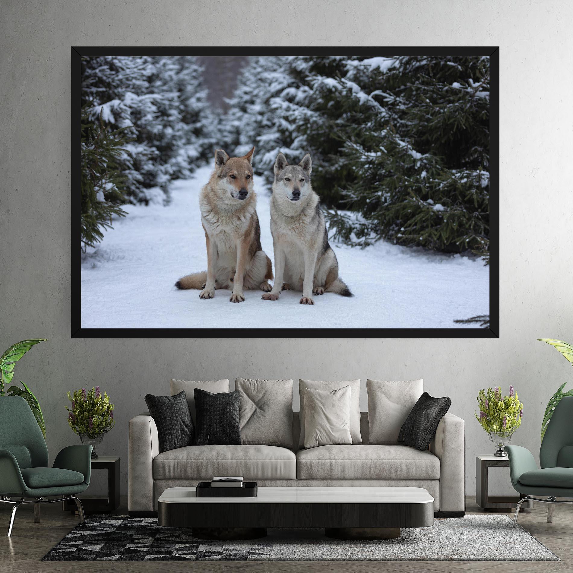 Tablou Canvas 2 Wolfs Sitting mockup 7